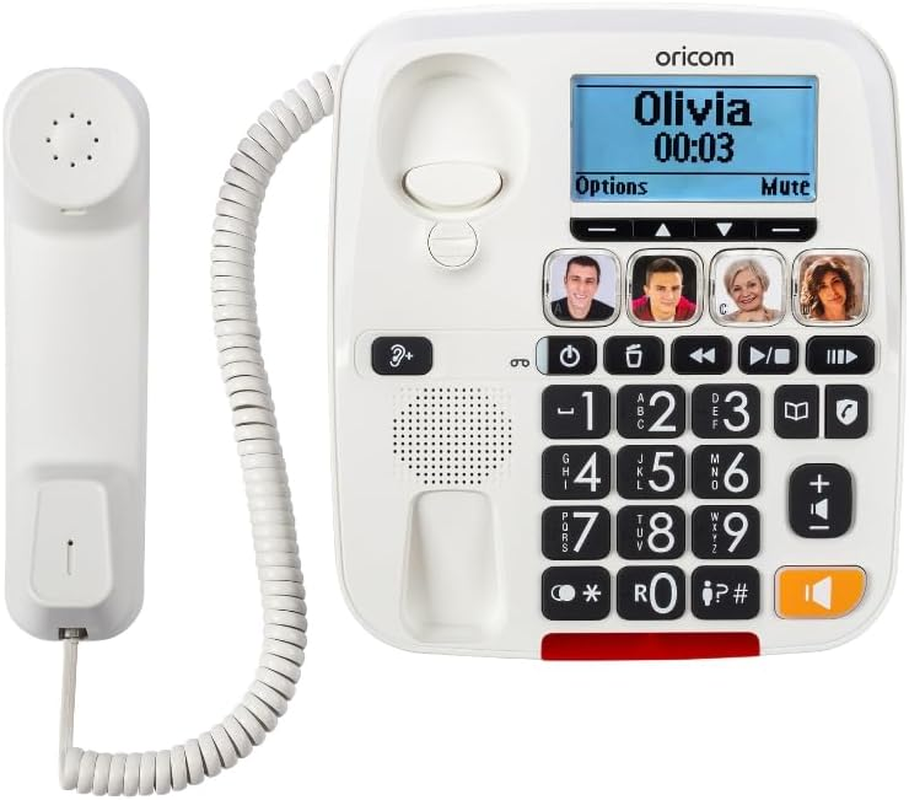 Oricom Care920-1 Amplified Big Button Phone with Cordless Handset - Hearing Aid, T-Coil Compatible, Speaker, Amplified Volume, Loud Ringer, Backlit Display, Talking Digits, Visual Ring Indicator image number 4
