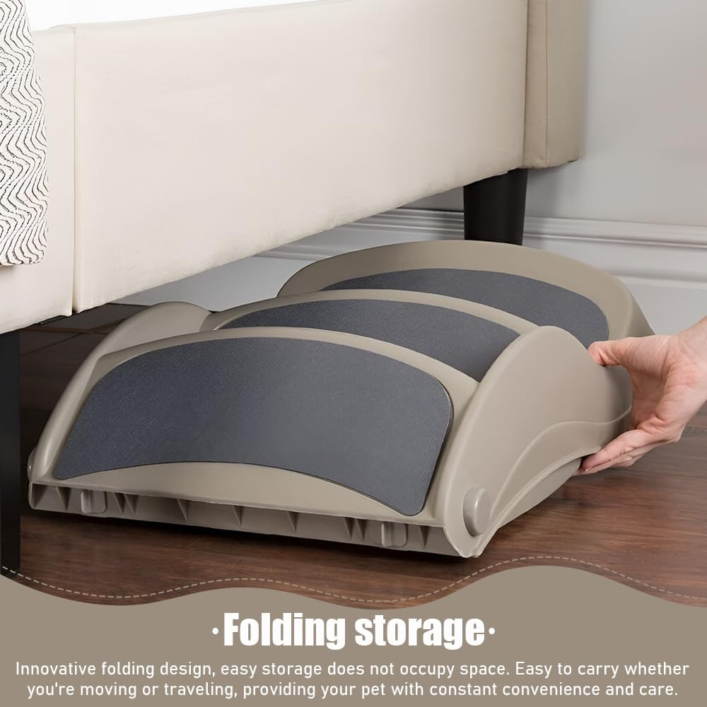 3-Step Pet Stairs, Non-Slip Pet Ramp, Dog Ladder Cat Ramp, Portable Dog and Cat Steps, Pet Stairs for High Beds, Sofas, and Vehicles (49 * 38 * 38 CM image number 4