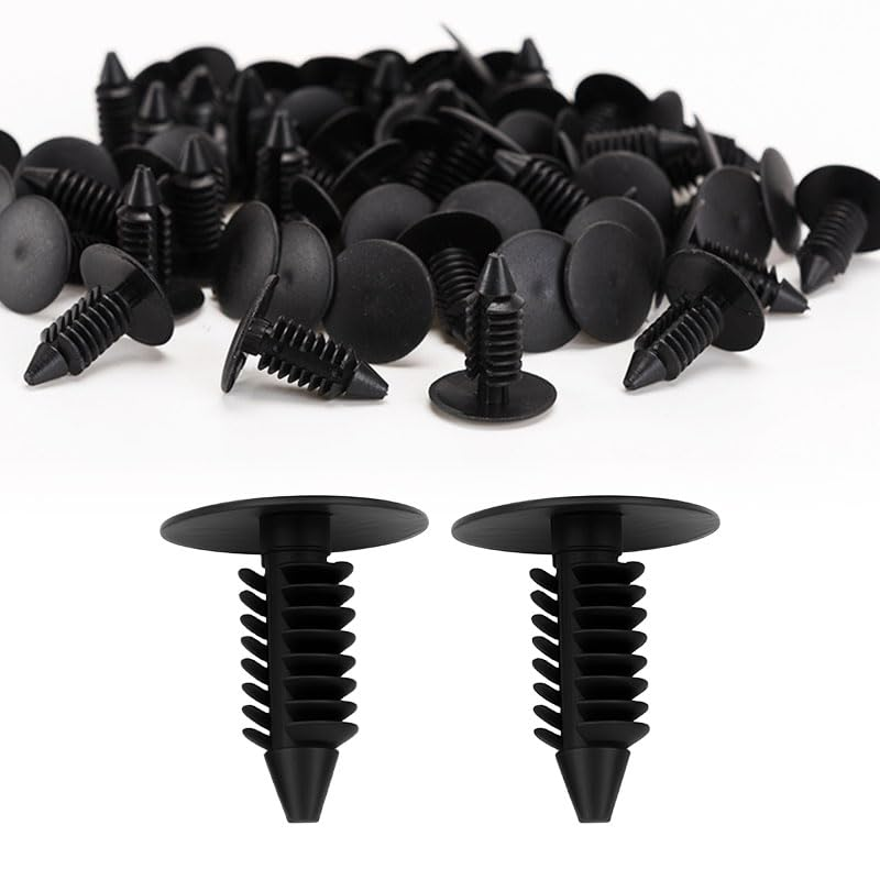 100 Pcs Car Retainer Clips Universal Fir Tree Trim Clip Black Car Body Trim Clips 7.5Mm Hole Car Door Trim Bumper Rivets for Car Panel Trim Maintenance image number 3
