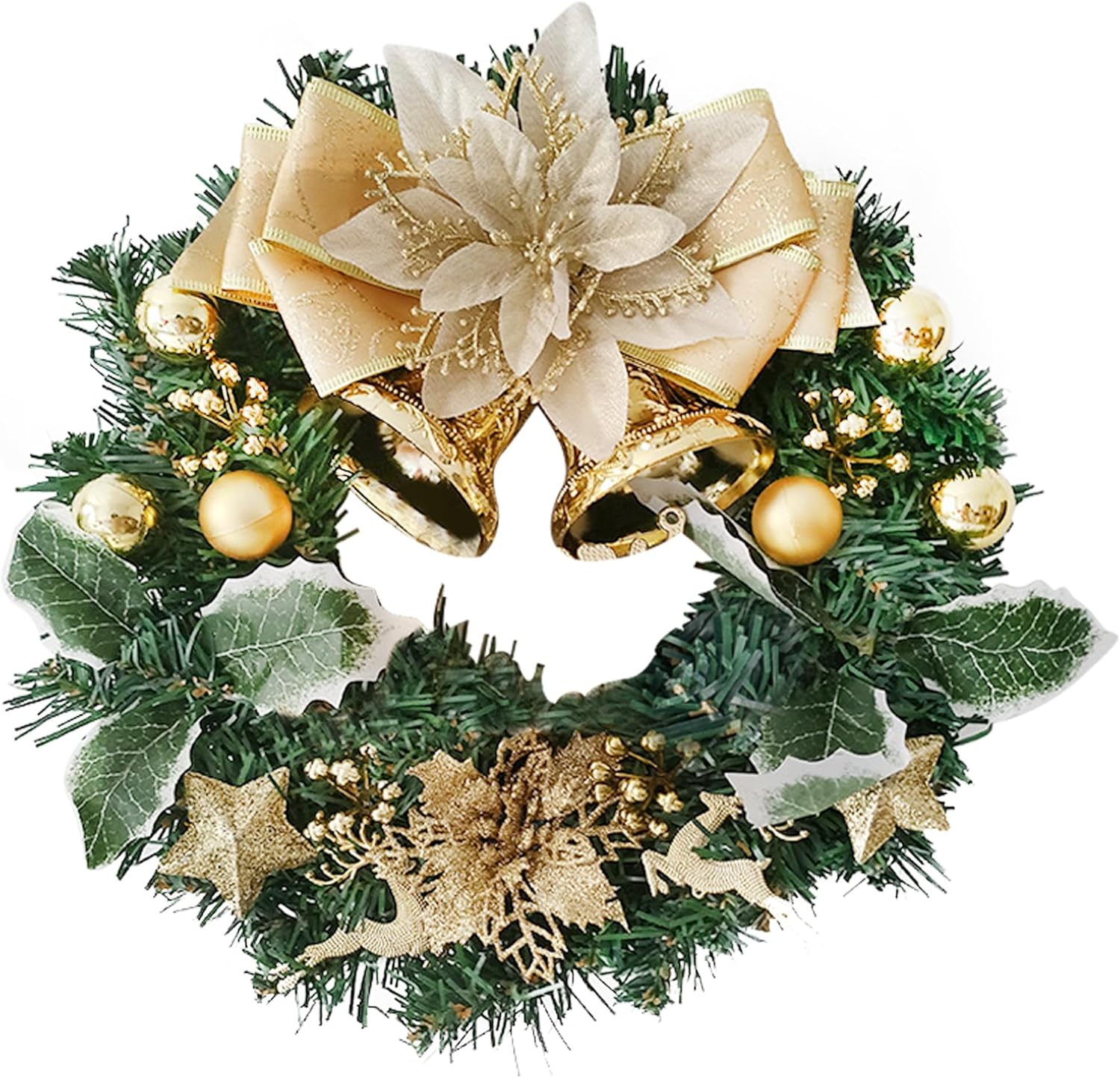 Christmas Wreath Christmas Decorations Artificial Pine Garland with Bowknot Leaves for Home Festival Wall Tables Wedding D&eacute;cor (12 Inches) image number 3