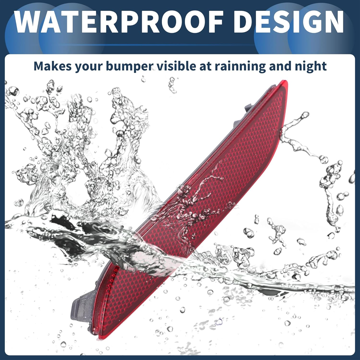 Bumper Reflector Rear Left 6.50"X1.14" Bumper Reflector Side Marker No.8192006060 for Toyota Camry 2019-2024 Plastic Red Durable image number 3