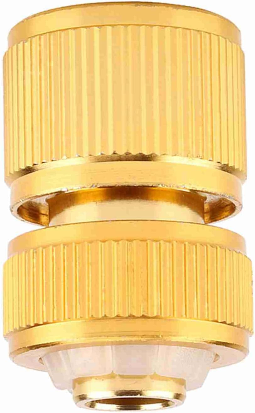 Brass Plated Aluminum Alloy Quick Hose Connector for G1/2 Hose, Waterproof Garden Hose Tap Connector, Switch Nozzle for Outdoor Use image number 3