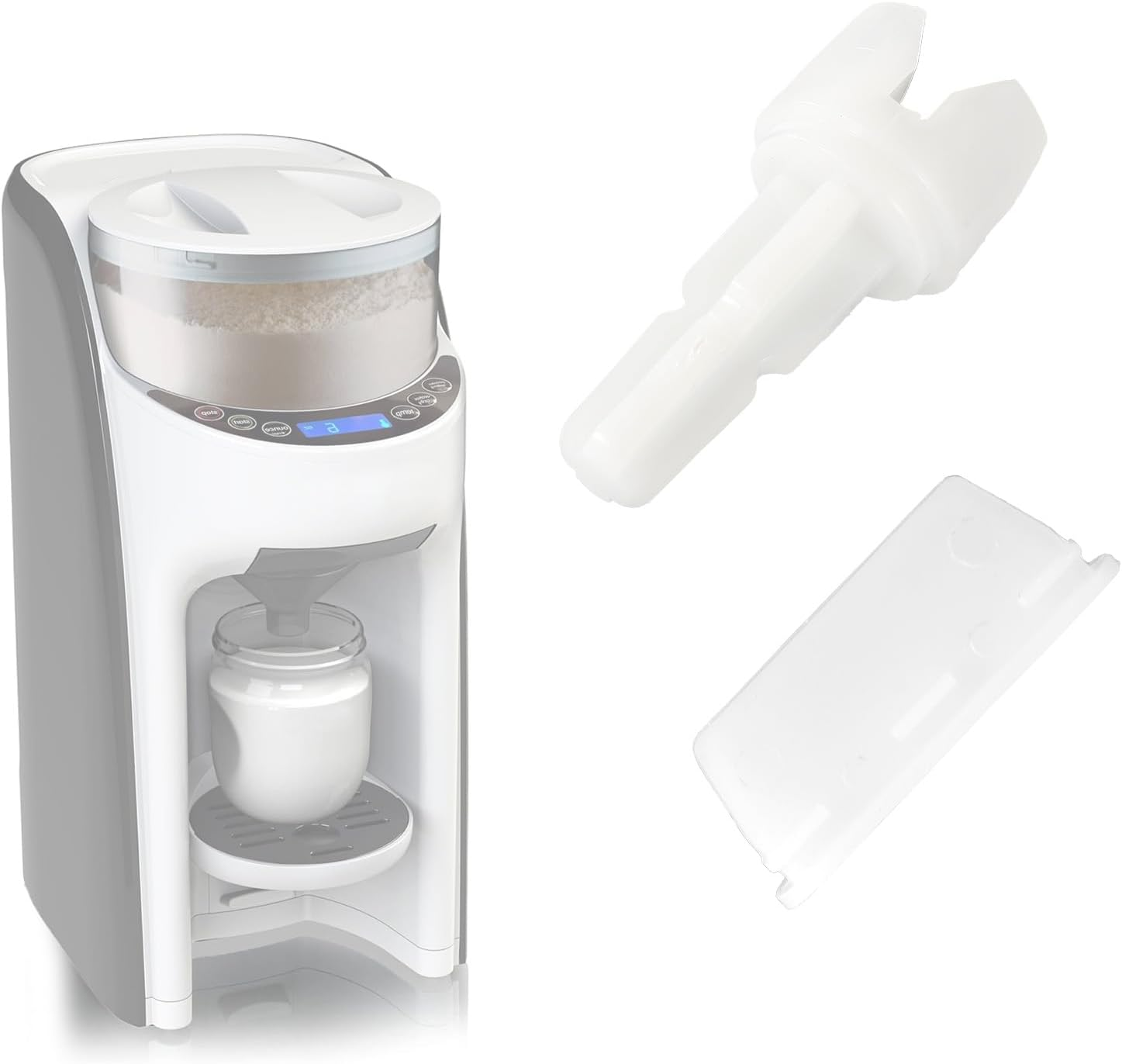 4Pcs Replacement Parts Compatible with Baby Brezza FRP0046 Formula Pro Advanced, Axle Stem & Silicone Scraper Accessories for Formula Maker image number 2