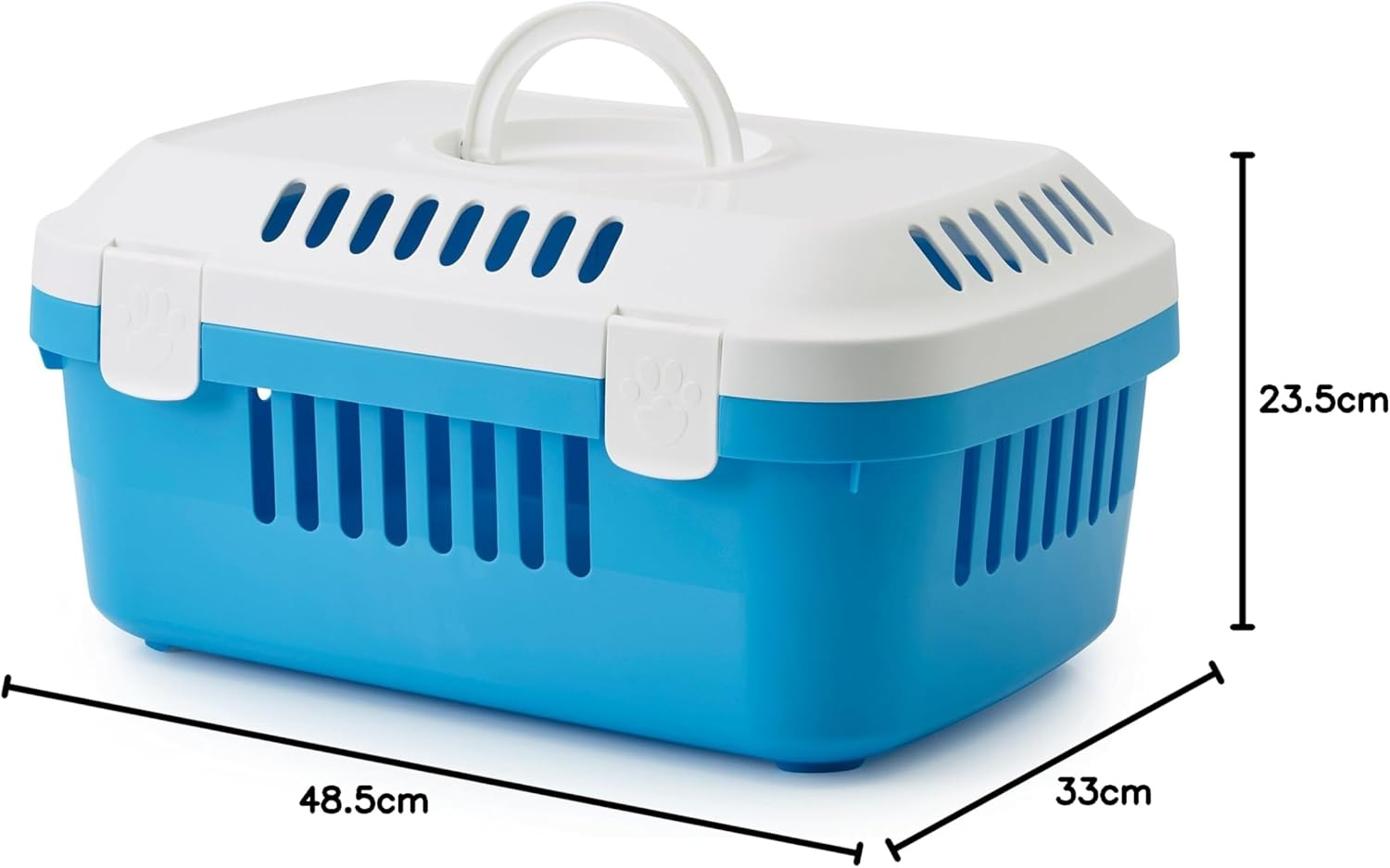 SAVIC Animal Carrier, Small, 48.5 X 33 X 23.5 Cm, White/ Pacific Blue