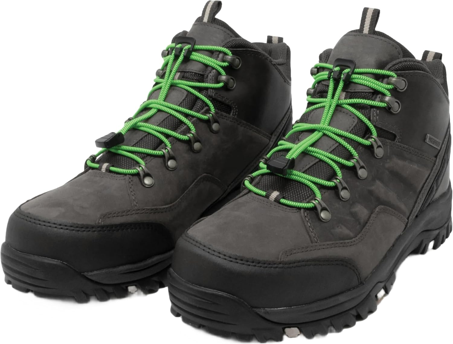 Xpand Quick Release Round-Lacing No Tie Shoelaces System with Elastic Laces - One Size Fits All Shoes (Patterned Neon Green, 132 Cm) image number 6