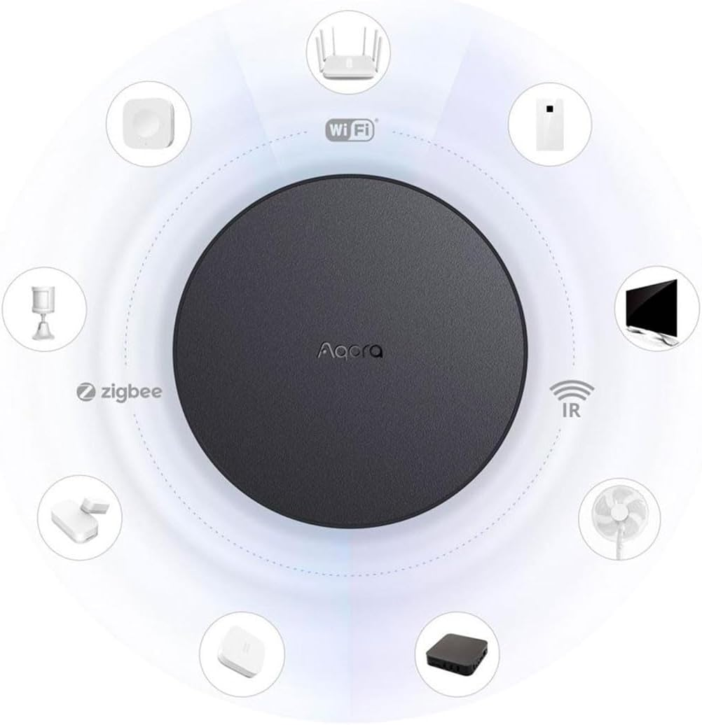Aqara M2 Wireless Control Hub, Smart Home Automation, Compact Design, Multi-Function, Works with Homekit, Alexa, and Google Assistant