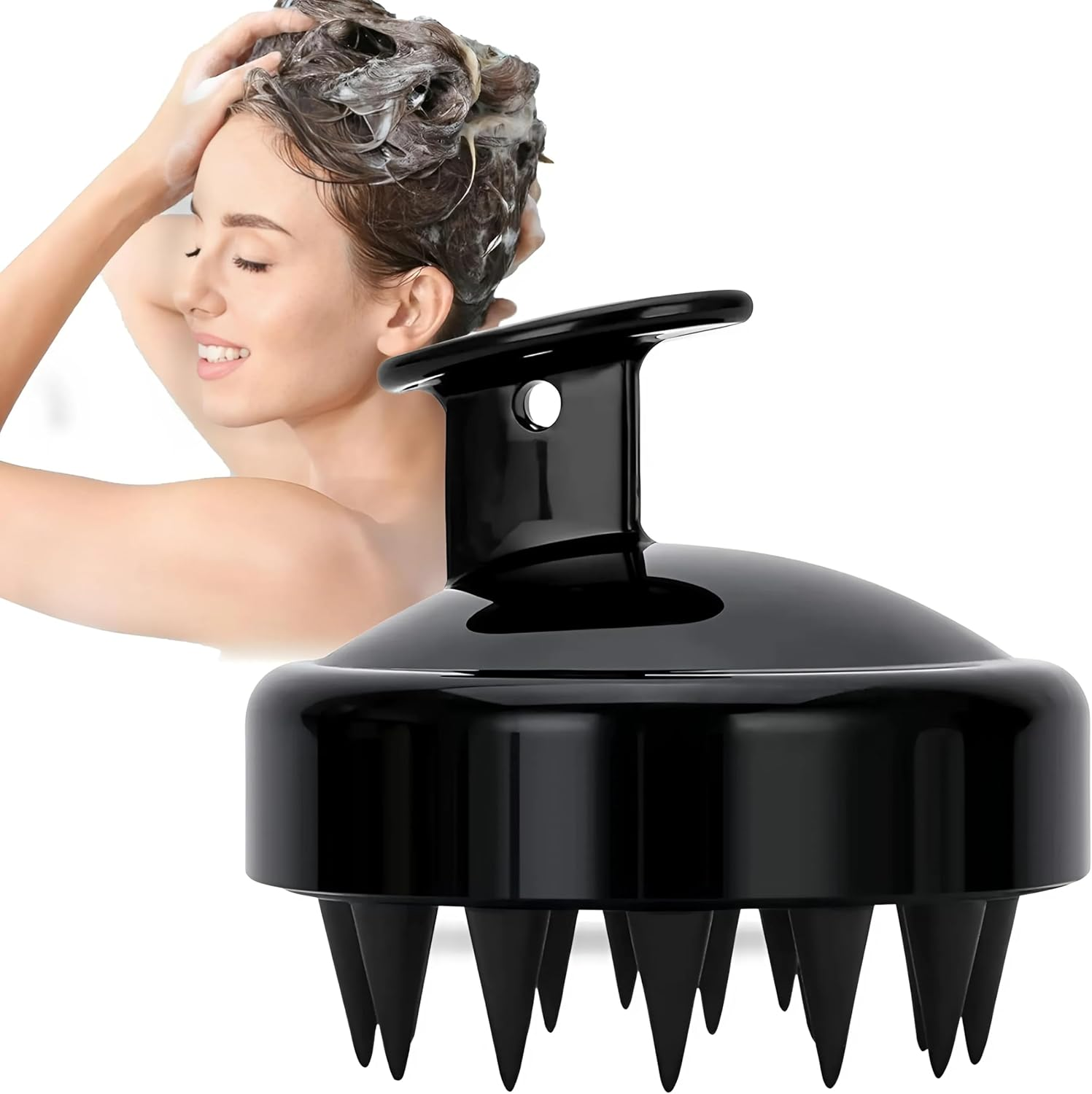 EZONEDEAL Hair Scalp Massager Hair Growth - Shampoo Brush Hair, Manual Wet & Dry Head Massager Scalp Brush Soft Silicone Bristles Care for the Scalp Scrubber Scalp Exfoliator Brush Dandruff Removal