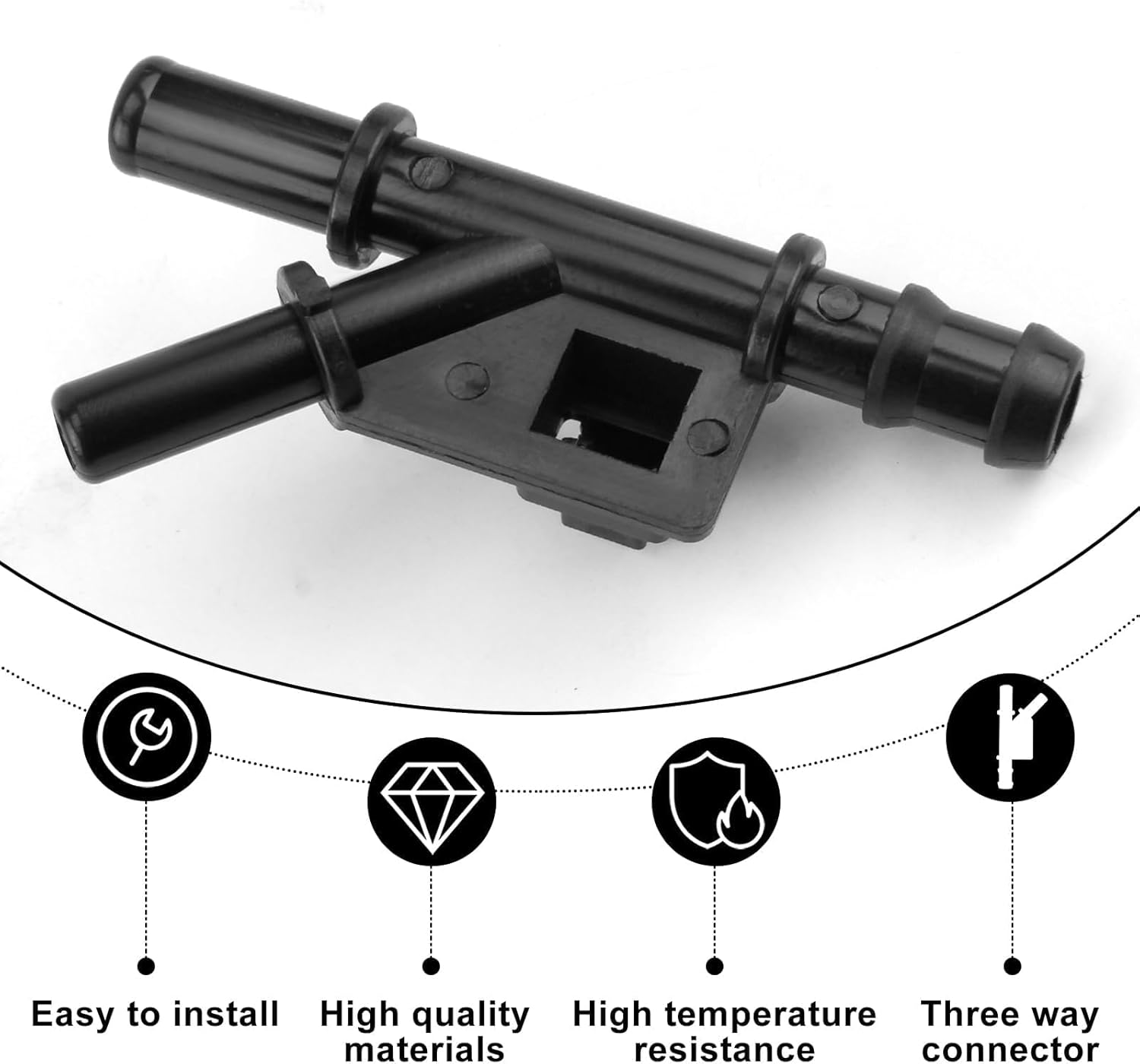 16264-21090 Hose Automobile Water Pipe Joint Connector, Plastic Hose Connector Fit for Toyota Scion Xb 2008-2015, Mark X, Corolla, Rumion, Blade, Auris 2.4L, Hose Water By-Pass Accessories 1626421090 image number 2
