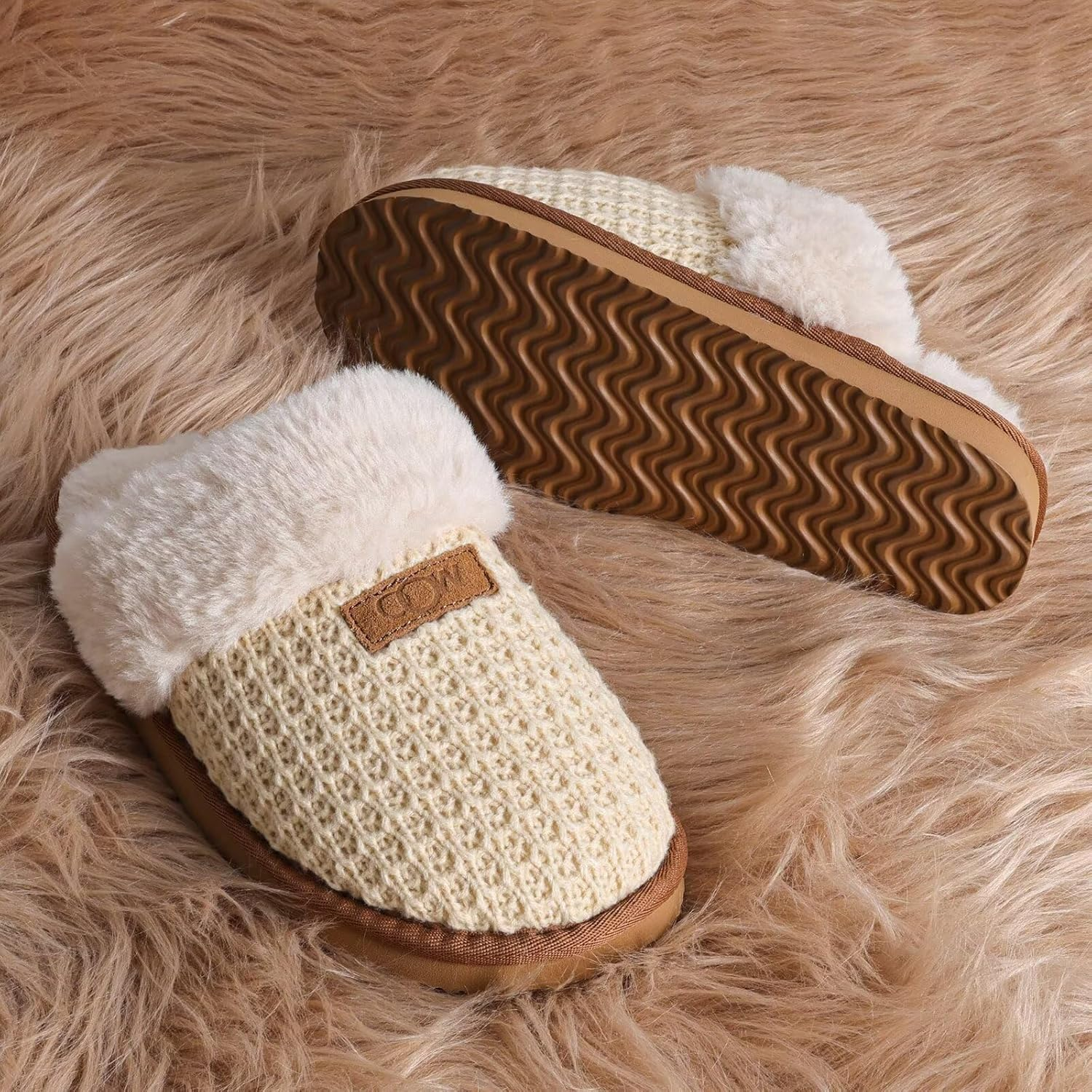 OOW Cozy House Slippers for Women with Memory Foam Soft Warm Fuzzy Slippers Women Home Womens Slipper Shoes for Indoor image number 6
