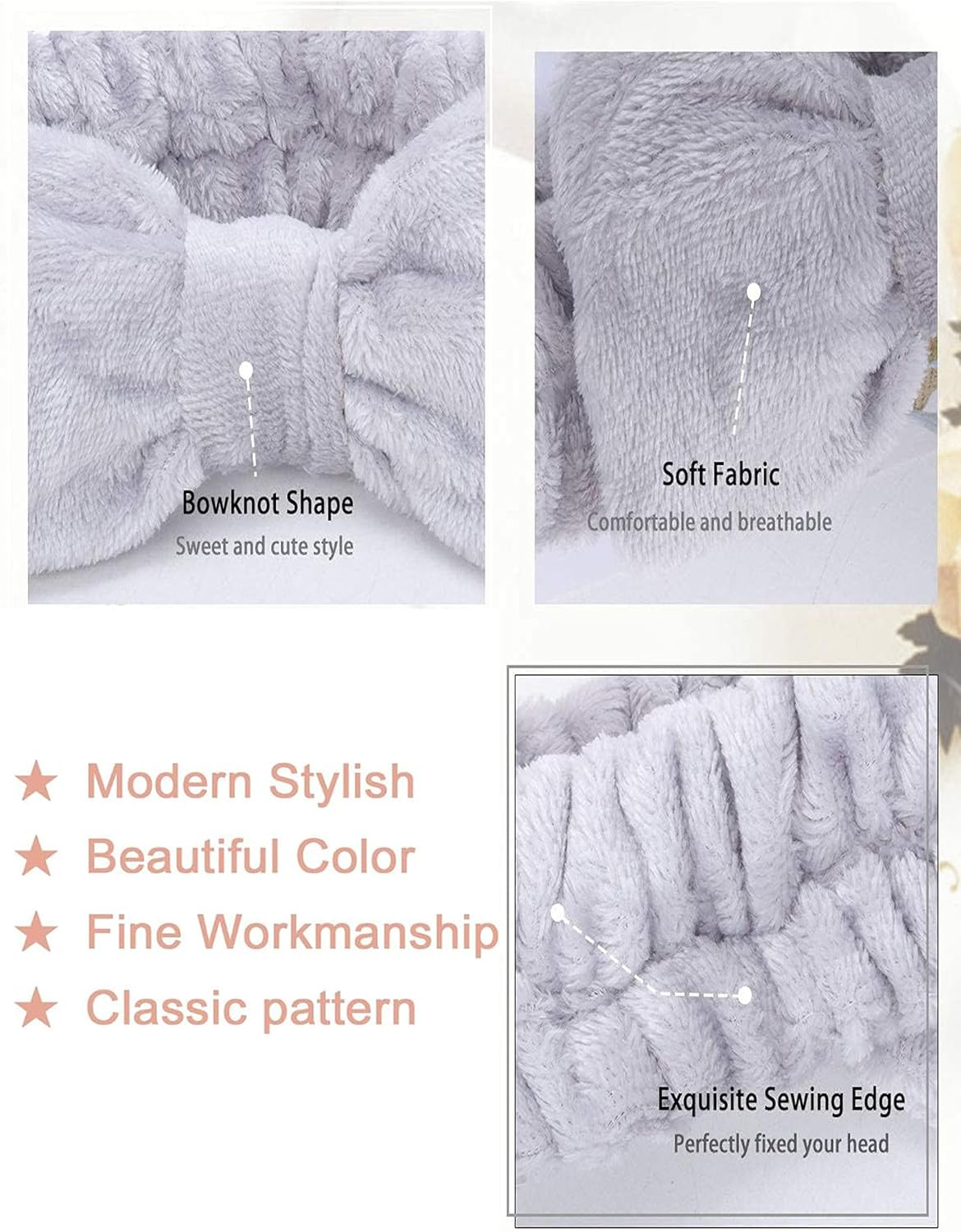 Makeup Headbands for Women,Spa Headbands Face Wash Headband,Adjustable Hair Band for Skin Care for Girls and Women image number 6