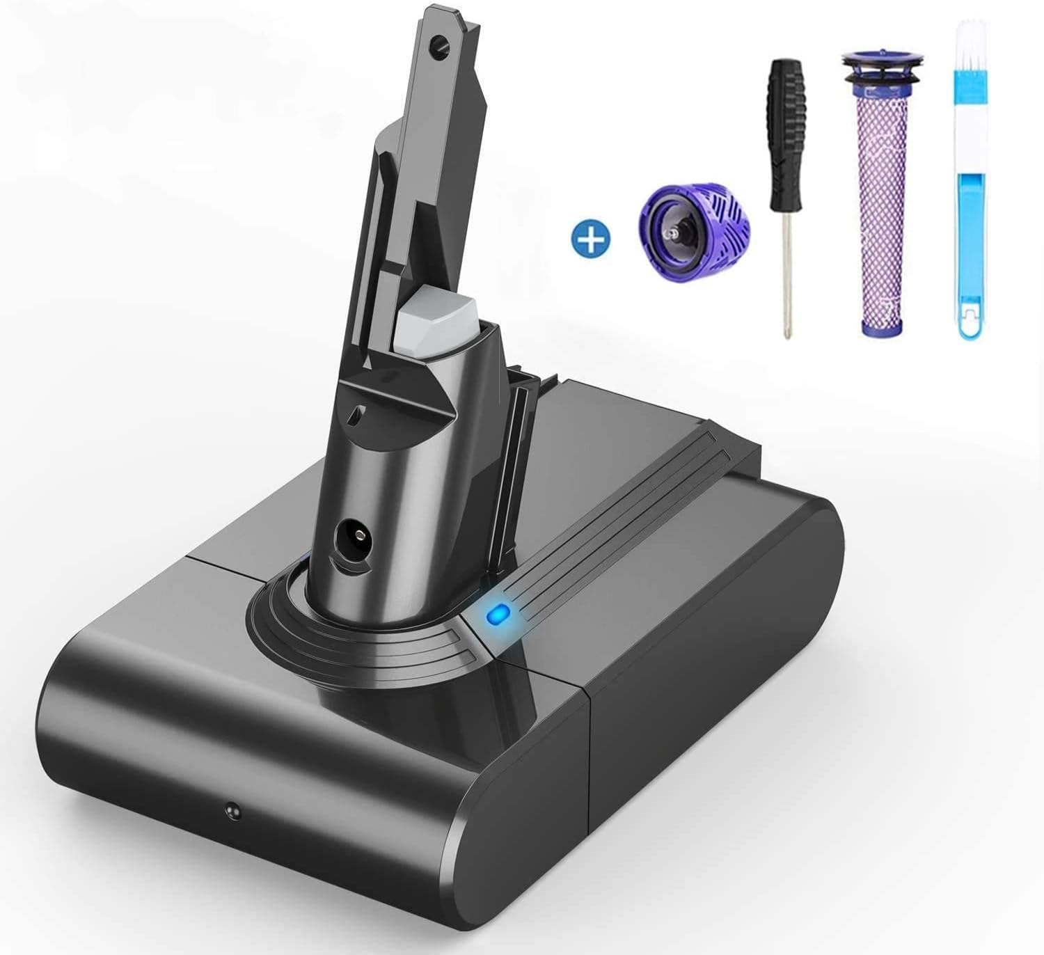 FLYLINKTECH 6000Mah V8 Battery Replacement for V8 SV10 Absolute Fluffy Animal Cord-Free Handheld Vacuum Cleaner with Installation Accessories image number 6