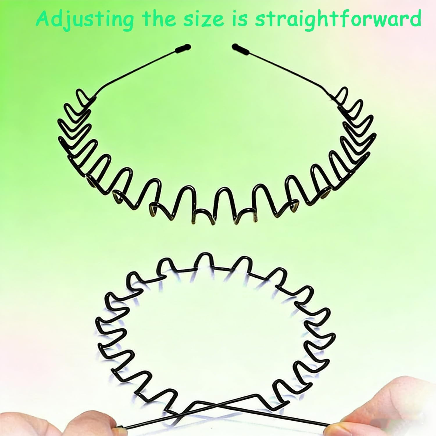 Pack of 6 Metal Headbands, Suiyeejan Headbands, Men Women, Lightweight and Non-Slip Adjustable, Black Metal Headband for Outdoor Sports Yoga image number 5