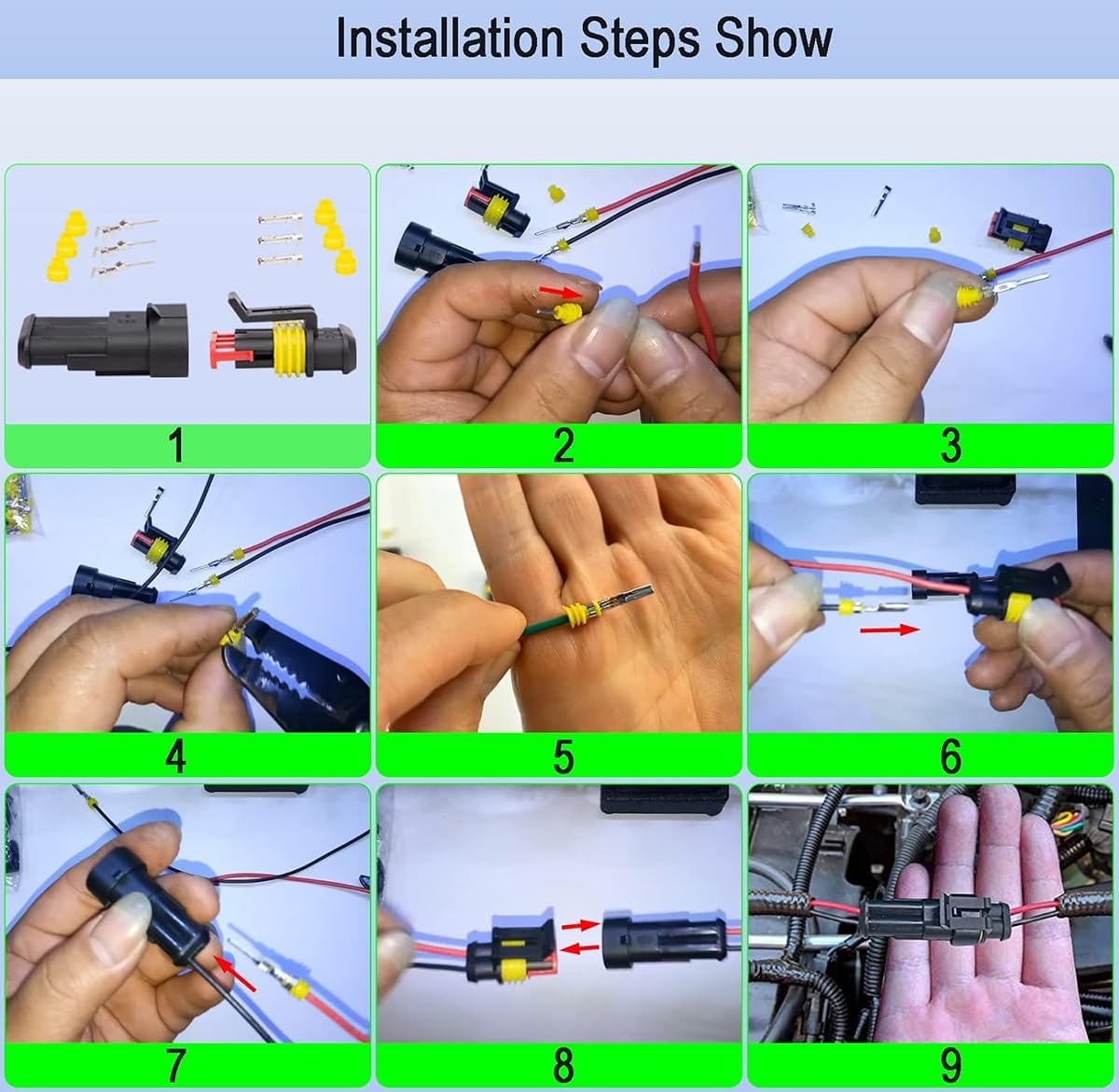 708 Pcs Automotive Electrical Connectors, Waterproof Car Auto Electrical Wire Connector Plug Kit 1/2/3/4/5/6 Male&Female Pin for Car Motorcycle Marine 22-16 AWG image number 2
