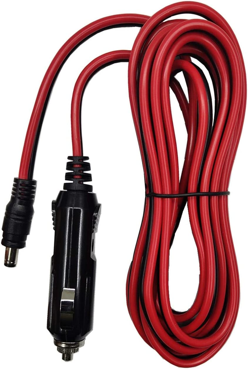 AEISVIK DC Car Charger Cable - 12-24V DC Car Charger Auto Power Supply Cord Cigarette Lighter Male Plug to DC 5.5Mm X 2.1Mm Connector Extension Cord for Portable DVD Player, Car, Camera (10FT)