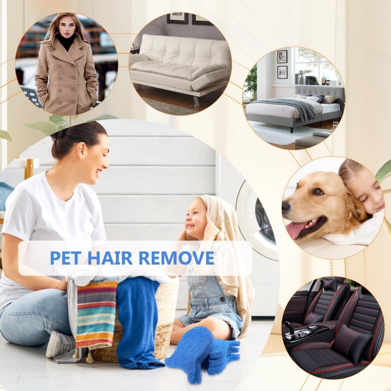 MILIOG 8PCS Pet Hair Remover Balls for Laundry - Reusable Nylon Lint Catcher, Anti-Winding Laundry Balls for Washing Machine & Dryer, Fur Trap for Clothes, Bedding, Sofa (Visible Hair Removal) image number 5