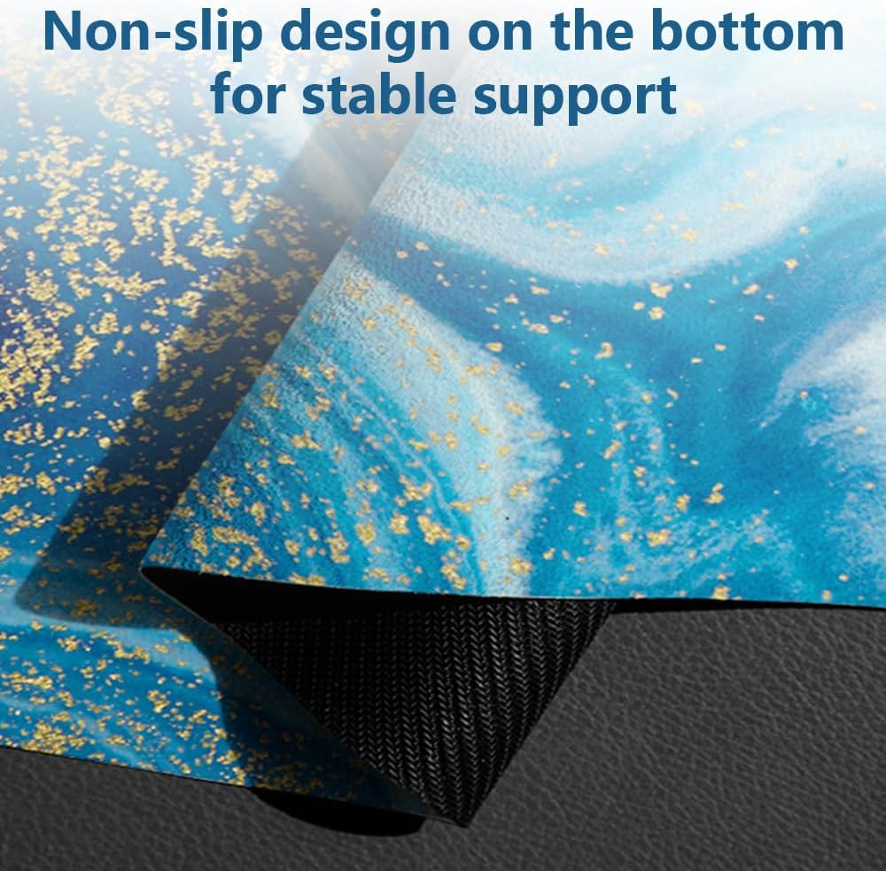 TOMVAES Durable Pilates Reformer Mat with Grip, Reformer Machine Towel, Portable Mats with Mesh Bag for Home Exercising Workout﻿ Blue image number 6