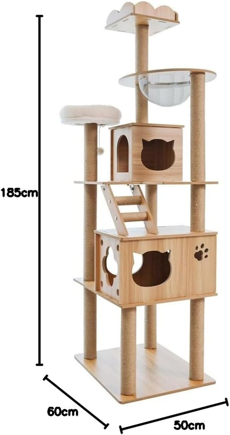 Iris Plaza 1441106002 Cat Tower, Stationary Climbing Athletic Tower, Transparent Hammock, Claw Sharpener, High Type image number 4
