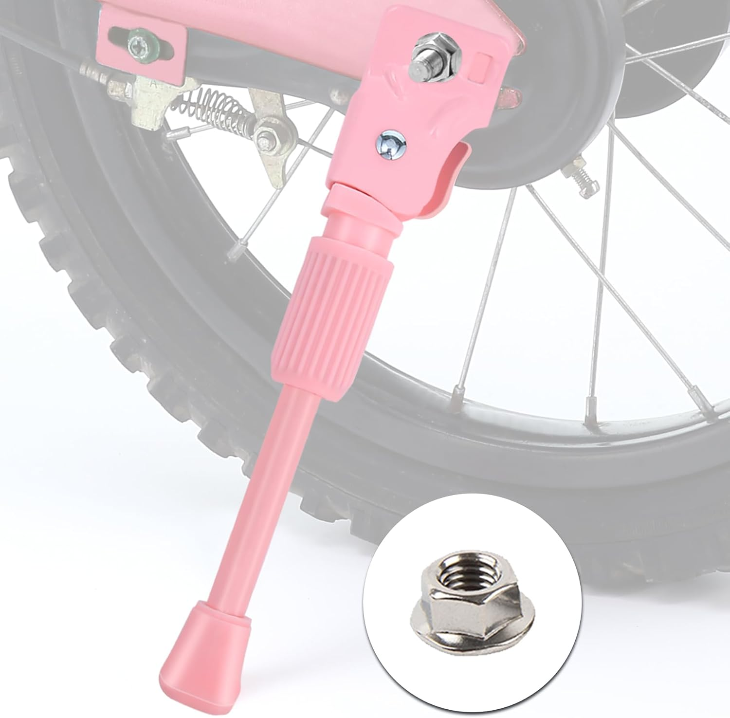 Kids Bike Kickstand Fits 12 14 16 18 20 Inch Bicycles, Aluminum Alloy Kickstand for Kids Bike with Anti-Slip Pad, Universal Fit for Mountain Road Bikes (Pink) image number 7
