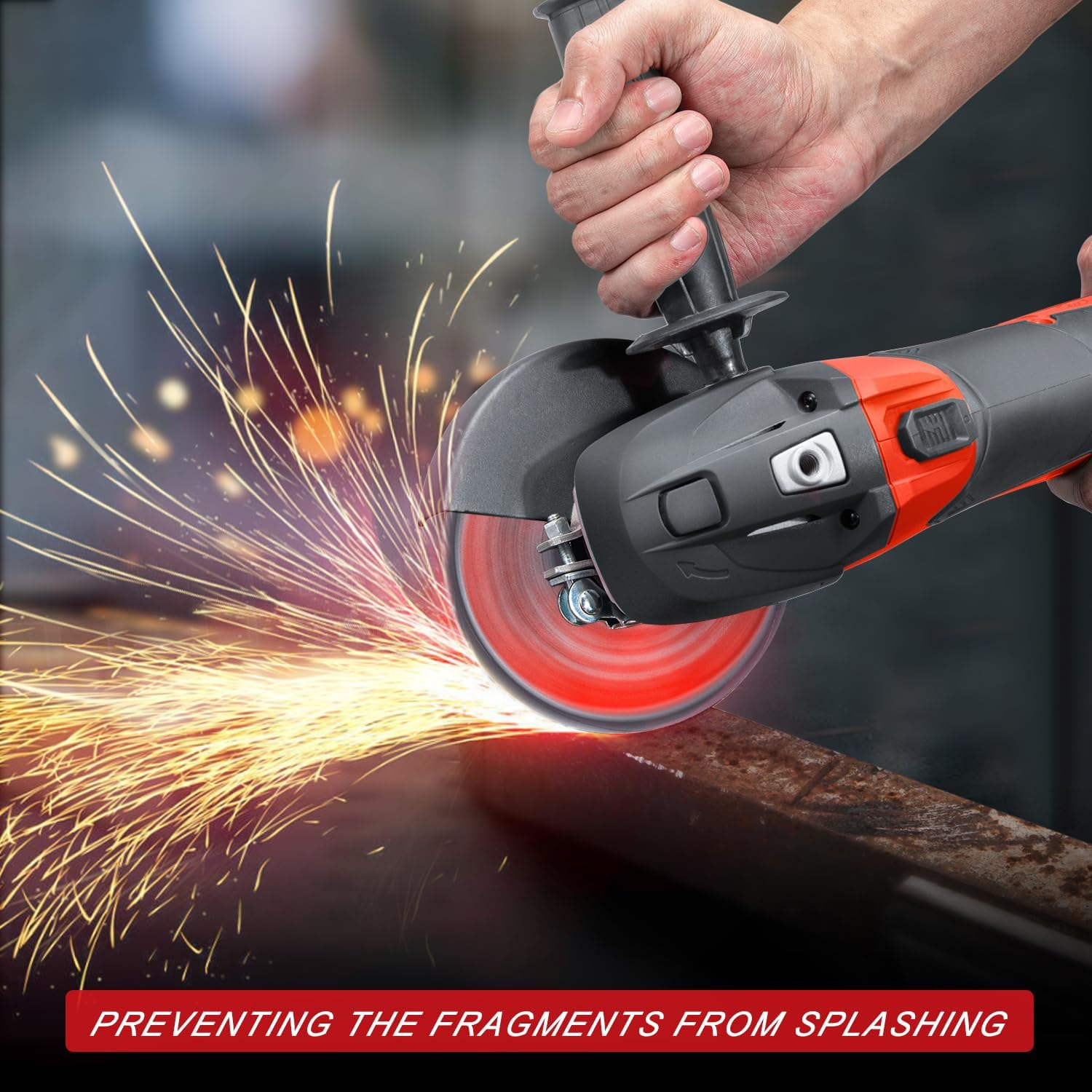 TOPEX 20V Cordless Angle Grinder 125Mm with 4.0 Ah Li-Ion Battery and Fast Charger, 8500 Rpm, 3 Position Side Handle Grinding Cutting Power Tool Includes Grinding Disc, Soft Start image number 1