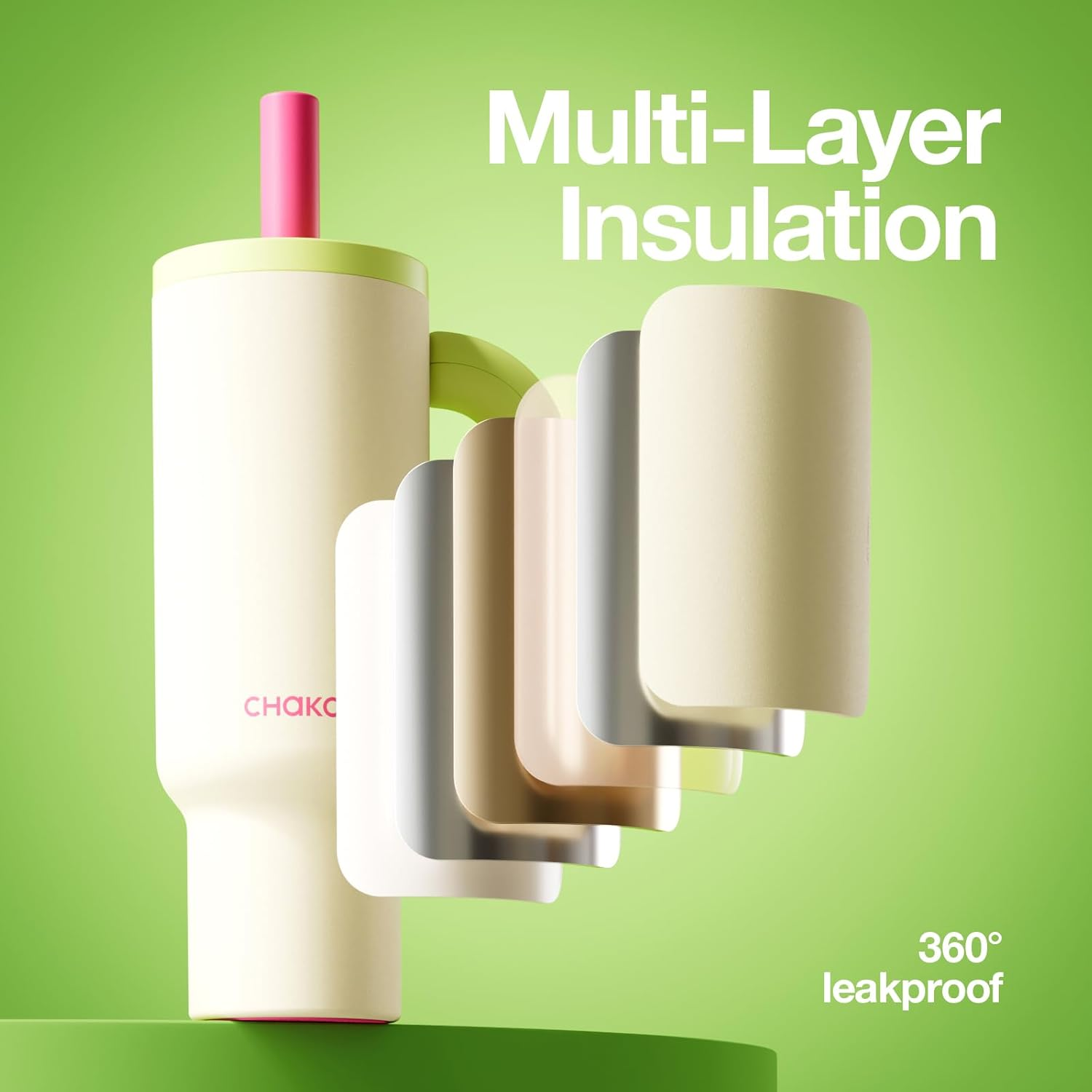 Chakolab Bawangcup Insulated Water Bottle Drinkware Green Tumbler 1000Ml