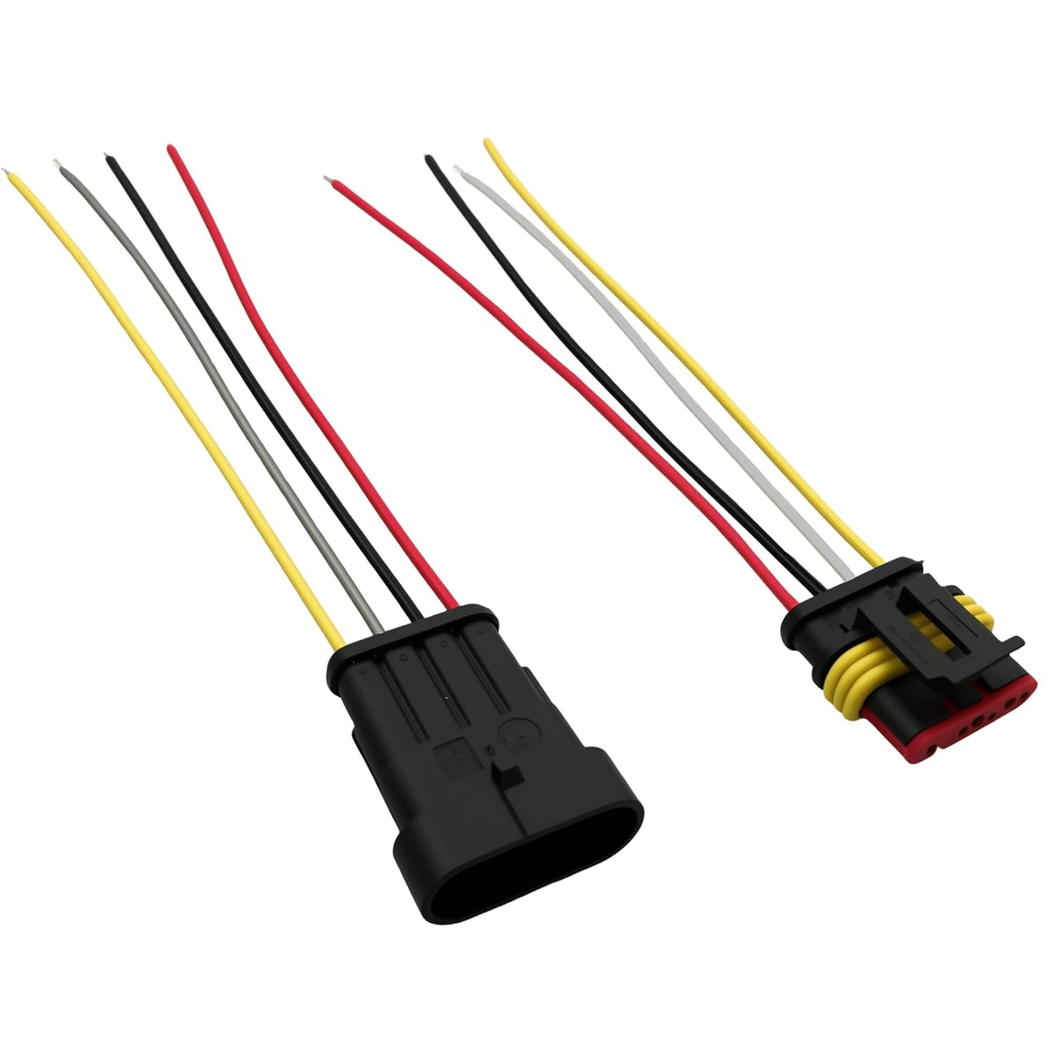 EFGTEK 6 Pack 4 Pin Automotive Electrical Connector 20AWG Plug Socket Quick Disconnect Waterproof 2 Way Wire Connectors with 10Cm Wire AWG Male and Female Way Marine 1.5Mm Series Terminal Connector