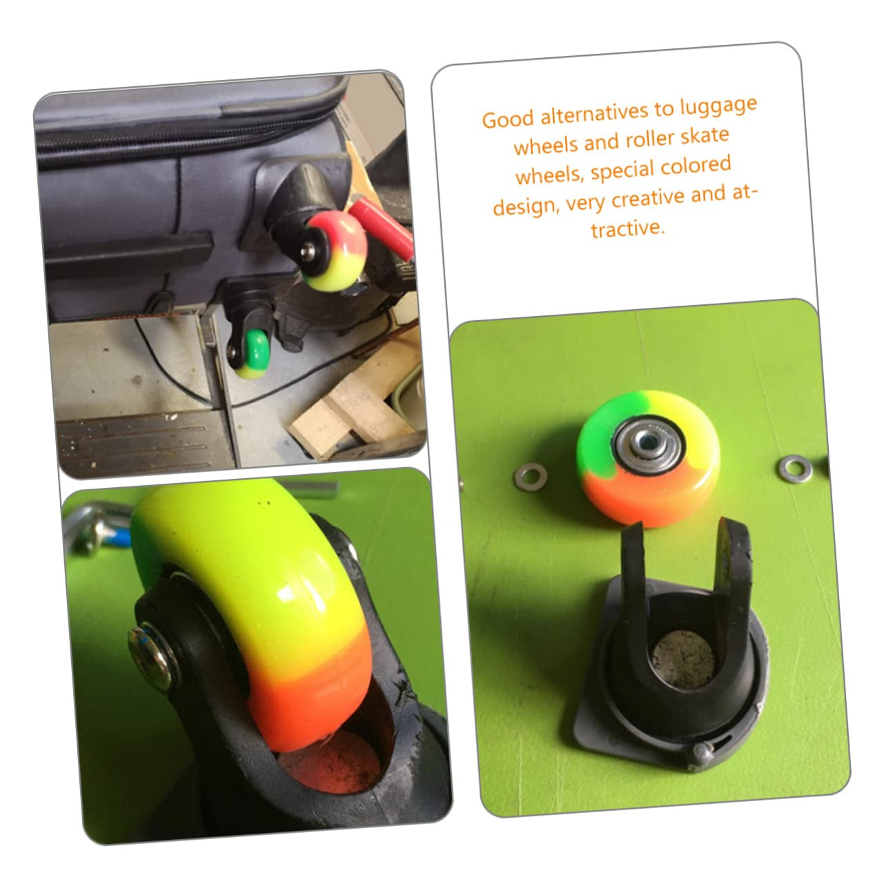 SHOWERORO 2Sets Travel Suitcase Men Replacement Part Mute Wheels Suitcase Caster Wheels image number 5