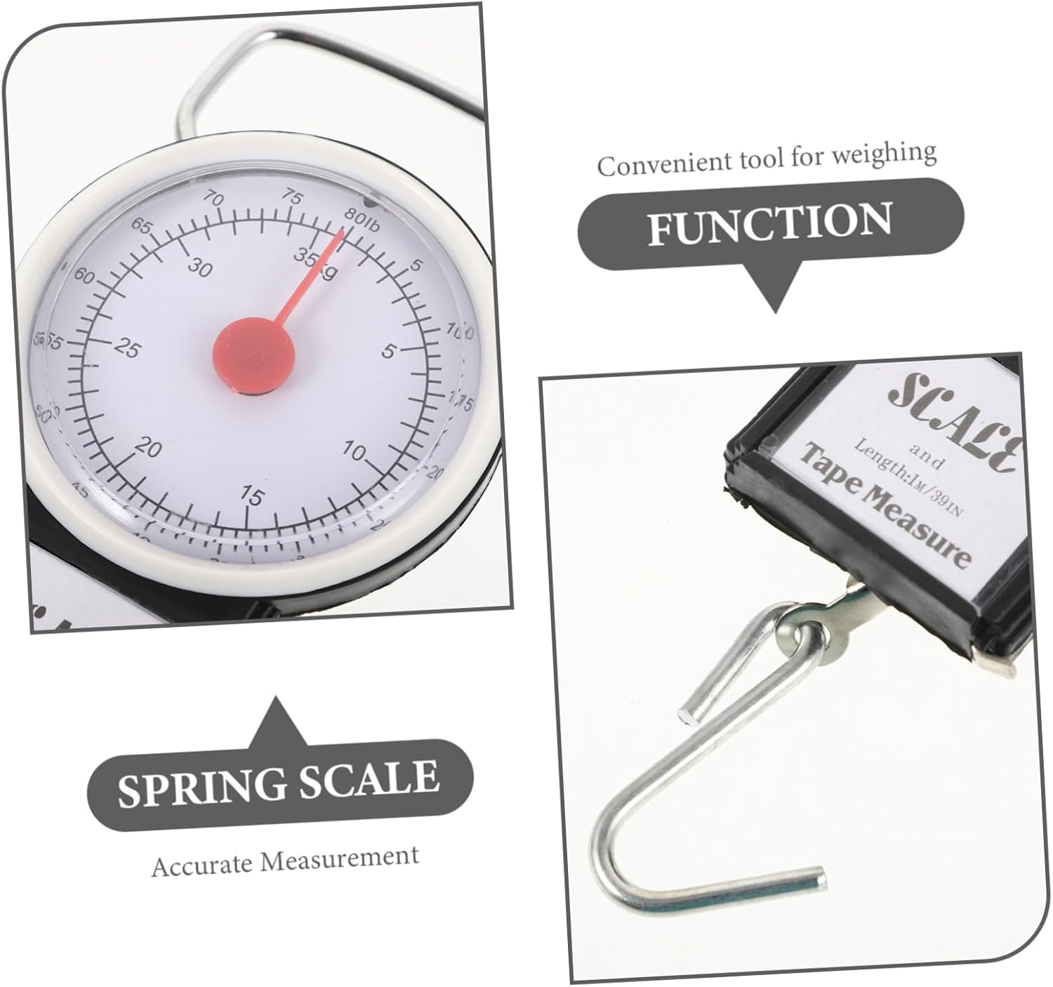 FELTECHELECTR Portable Heavy Duty Spring Scale for Travel Accurate Hanging Luggage Weight Measurement Compact Design for Outdoor Use for and Adventurers