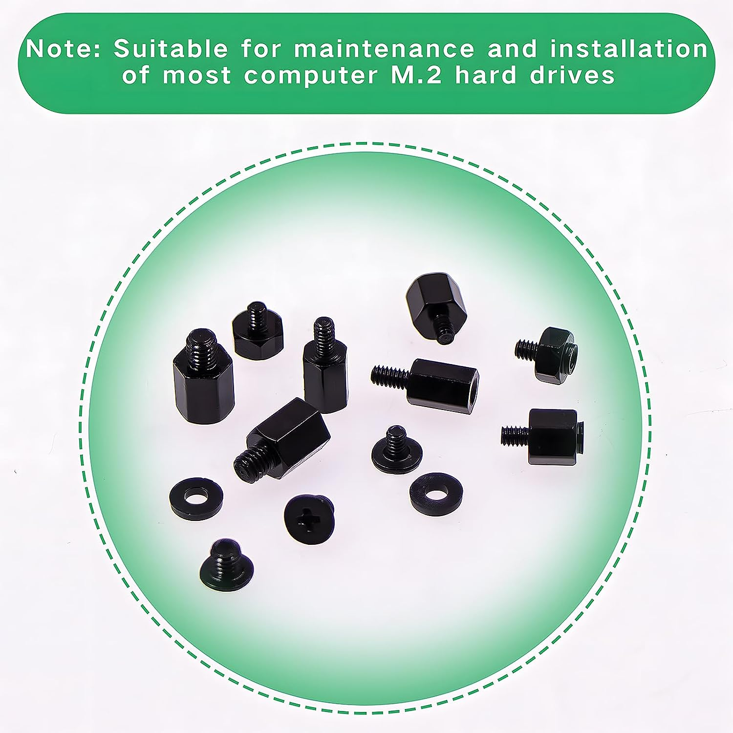 200Pcs M.2 Screw Kit,Black M2 SSD Mounting Screws,Nvme Screw for Laptops,M.2 Standoff and Screws for Asus Gigabyte MSI Motherboards with Screwdriver image number 6