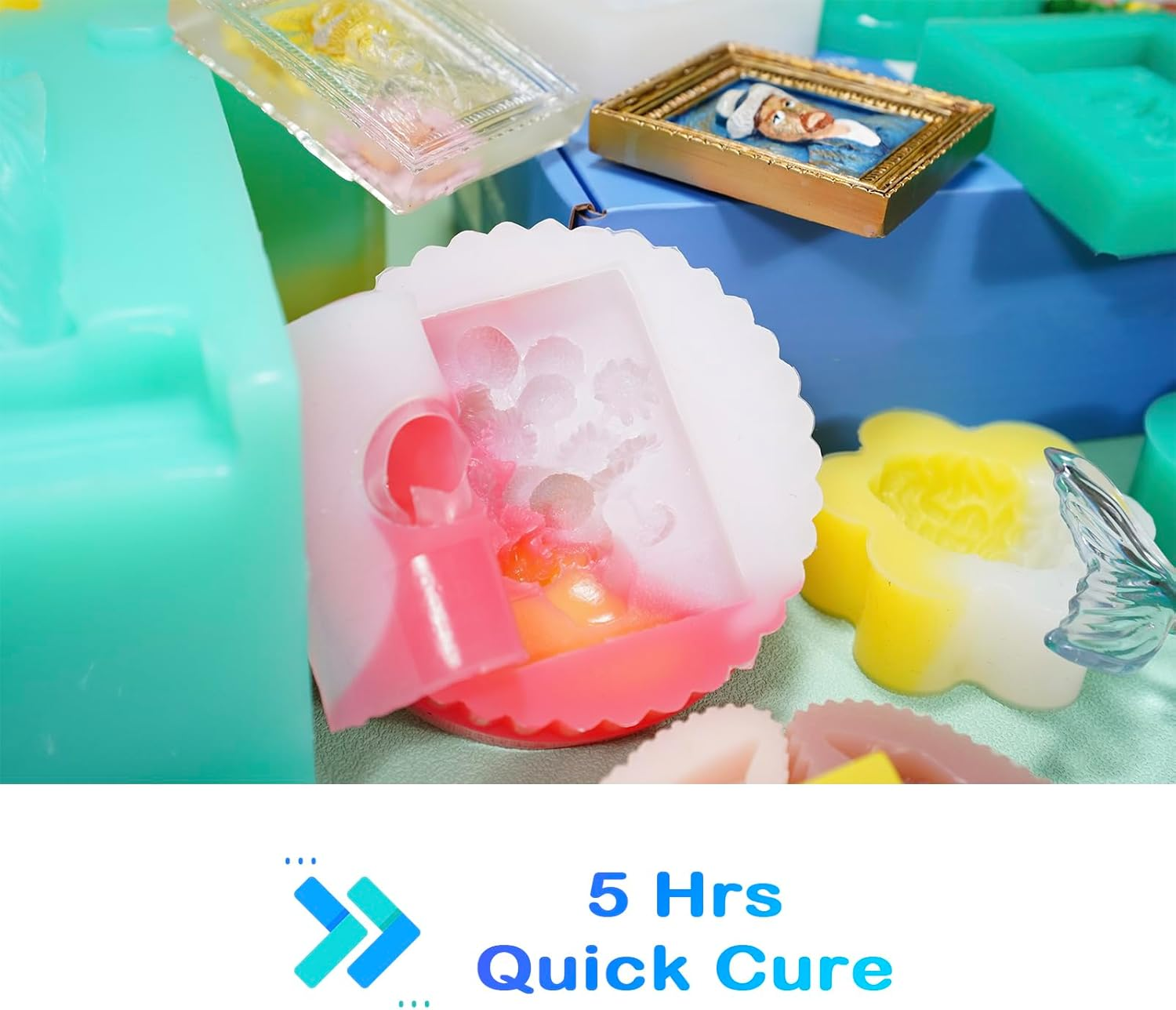 BBDINO Silicone Mold Making Kit 20A Silicone, 38.8 Oz, 1A:1B by Volume, Liquid Silicone for Molds Making of Resin, Soap, Wax, Clay, Concrete Etc. image number 6