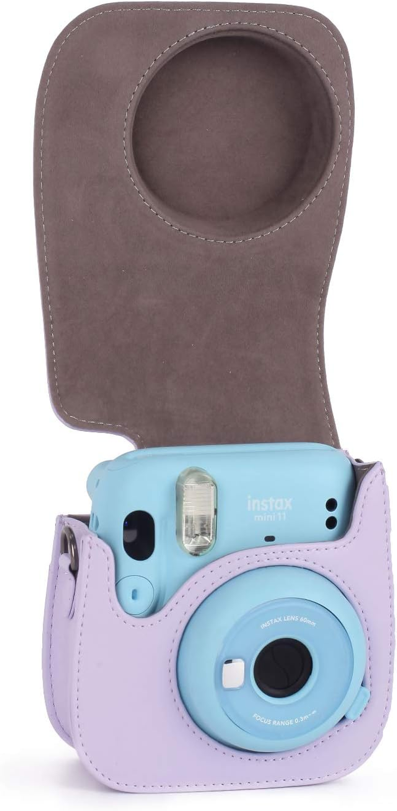 Phetium Instant Camera Case Compatible with Fujifilm Instax Mini 11,PU Leather Bag with Pocket and Adjustable Shoulder Strap (Lilac Purple) image number 2