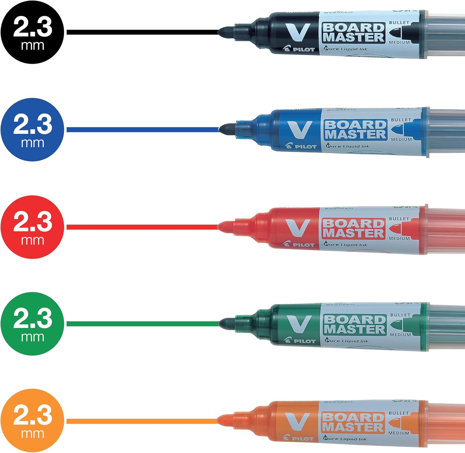 Pilot Begreen V Board Master Whiteboard Marker 5-Pieces Set with Magnetic Holder image number 1