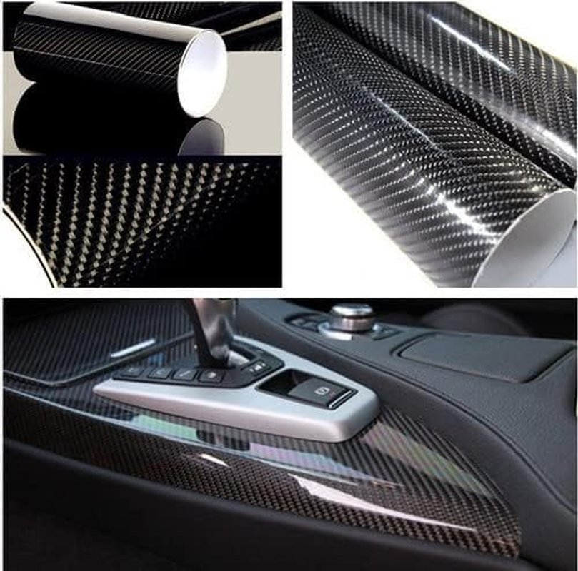 Auto Accessories 5D Glossy Carbon Fiber Wrap Vinyl Film Car Interior Wrap Stickers, Car DIY Interior Exterior (12 * 60Inch) (US Stock) image number 3