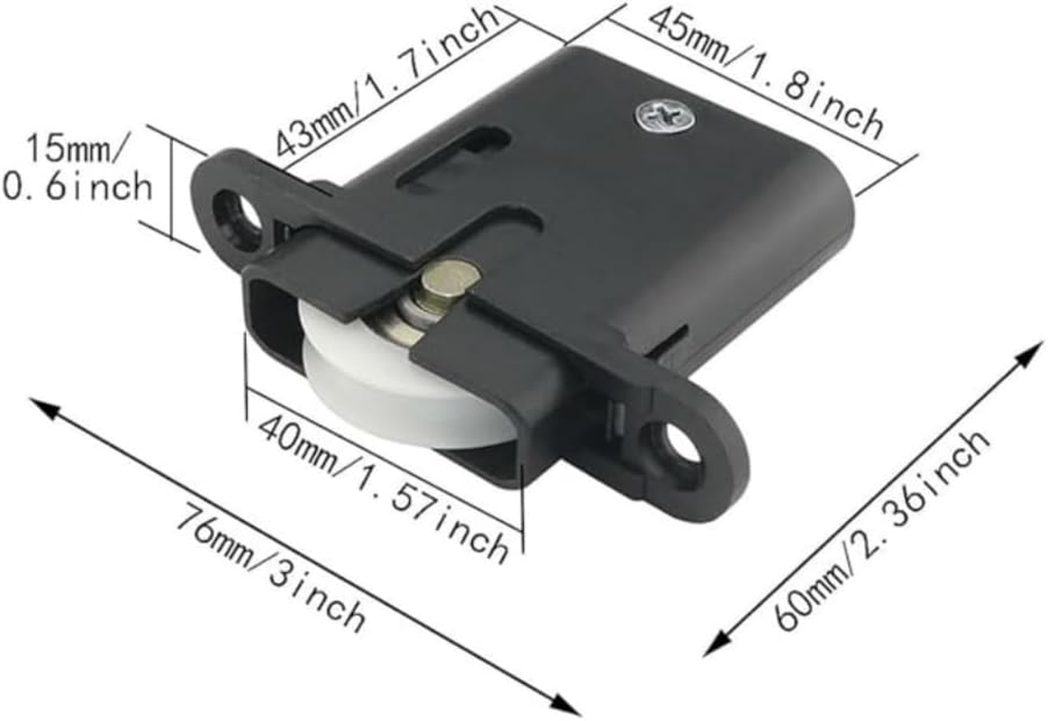 Drawer Rollers Nylon Cabinet Drawer Pulley Replacement Wheels Bearing Drawer Positioning Roller Slide Guides with Nuts for Furniture Parts Cupboard Wardrobe Pack of 6 image number 2