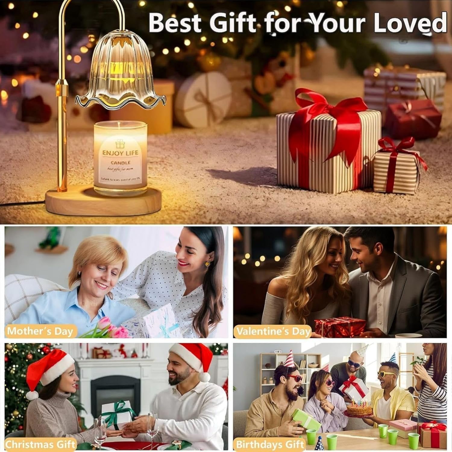 Adjustable Candle Warmer Lamp with Timer Dimmer, Adjustable Height Vintage Home Decor for Scented Jar Candles, Ideal for Women/Men, Elegant Table Lamp for Home Bedroom Office Decor image number 3