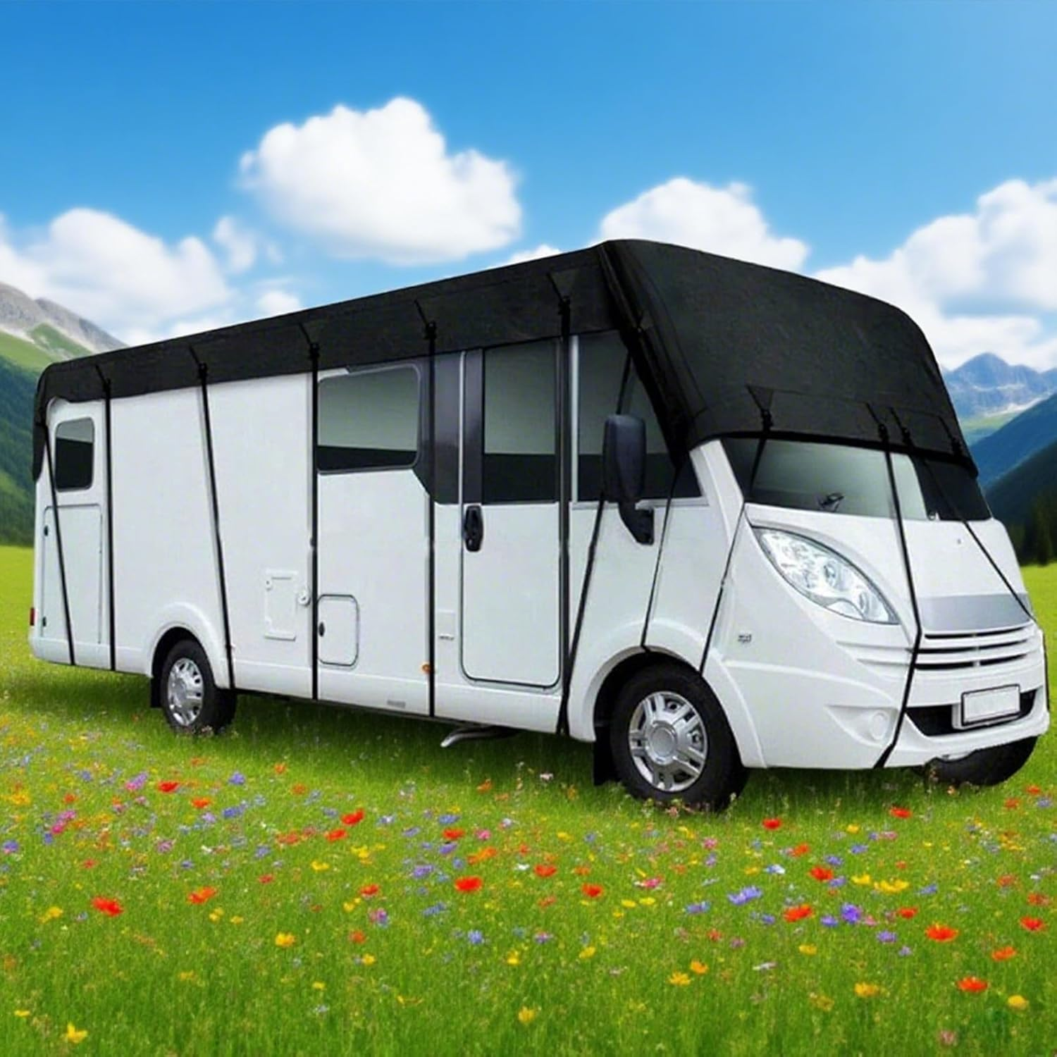 Travel Caravan Cover &ndash; Cover for Travel Caravan, Rain and Wind Protection for Camping Travel Beach Outdoor Coach image number 1