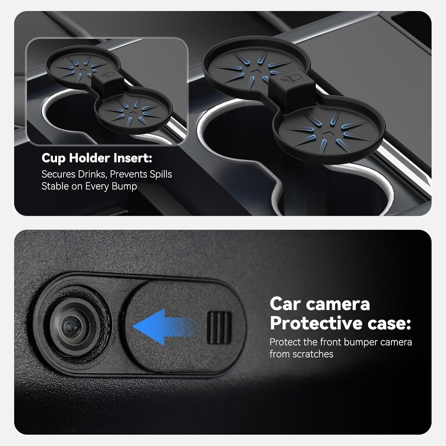 Ixtra 6PCS Center Console Organizer for Tesla Model Y Juniper 2025 2026-Model 3 Highland 2024 2025 Custom Fit Tesla Accessories [Smooth Sliding] Armrest Tray Hidden Storage Box Cup Holder Webcam Cover image number 4