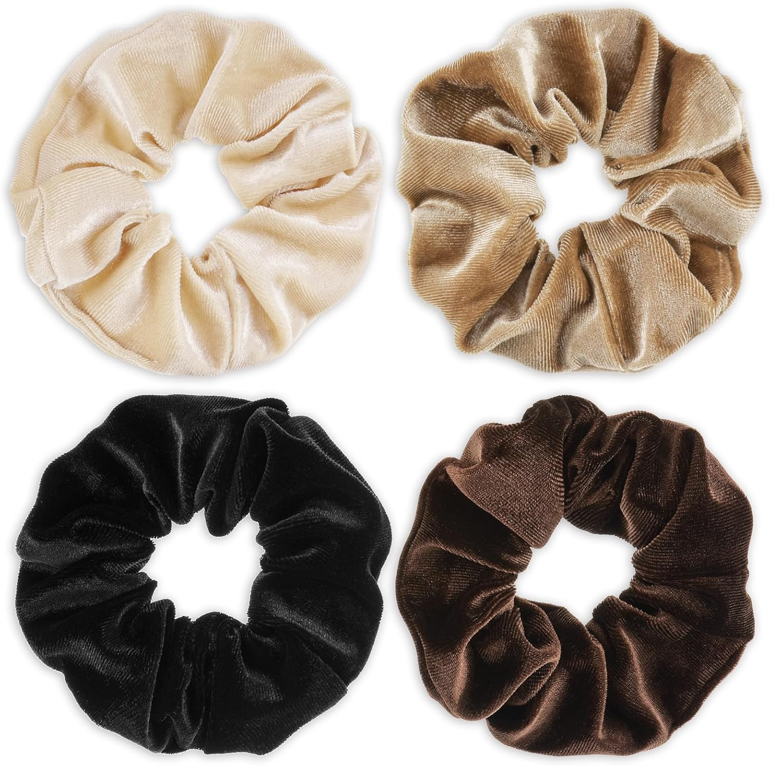 Large Scrunchies for Women 4Pcs Velvet Jumbo Scrunchies for Hair Soft Ponytail Holder Cute Elastic Colors Hair Bands Fashion Bulk Hair Tie for Girls Teens Curly Thick Fine Thin Hairs image number 1