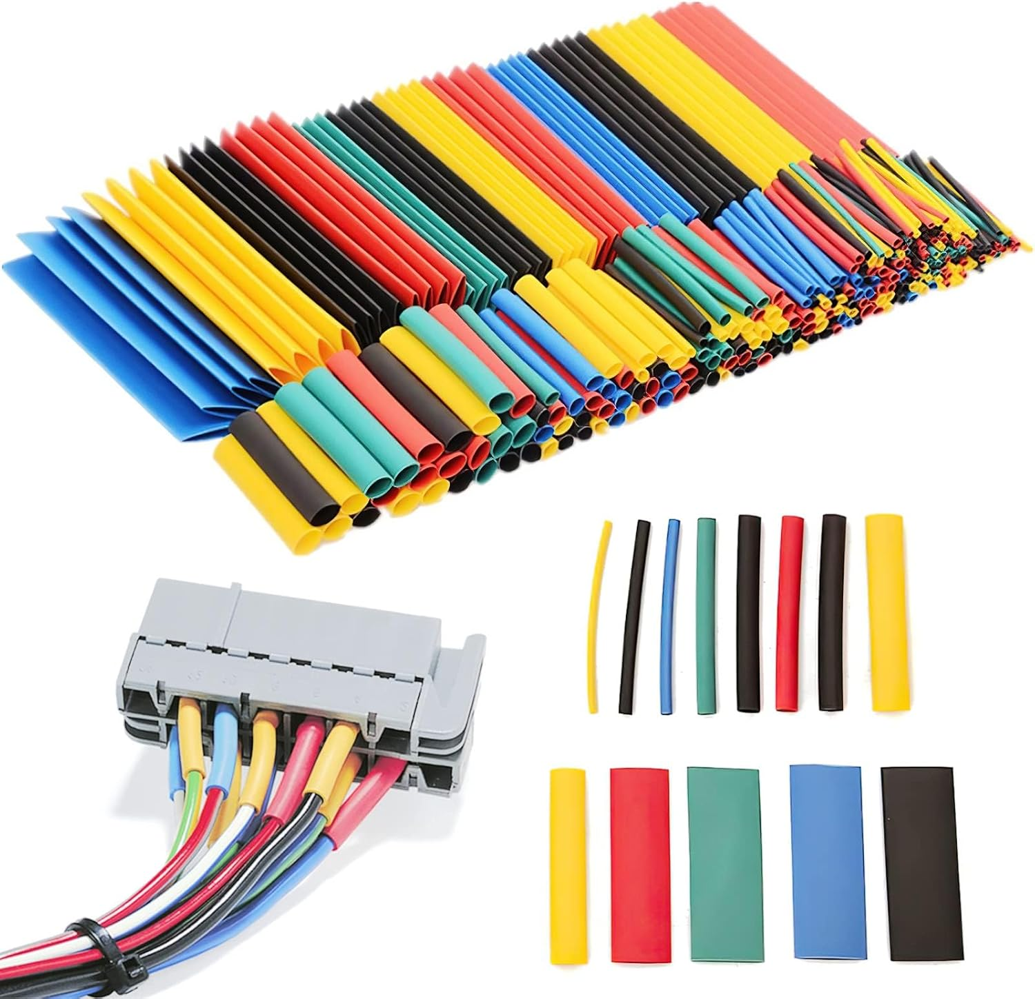 Mingzhuinc Heat Shrink Tubing, 328 Pcs Electric Insulation Tube Kit, Industrial Shrink Wrap Tube for Cable Wire Repair image number 6