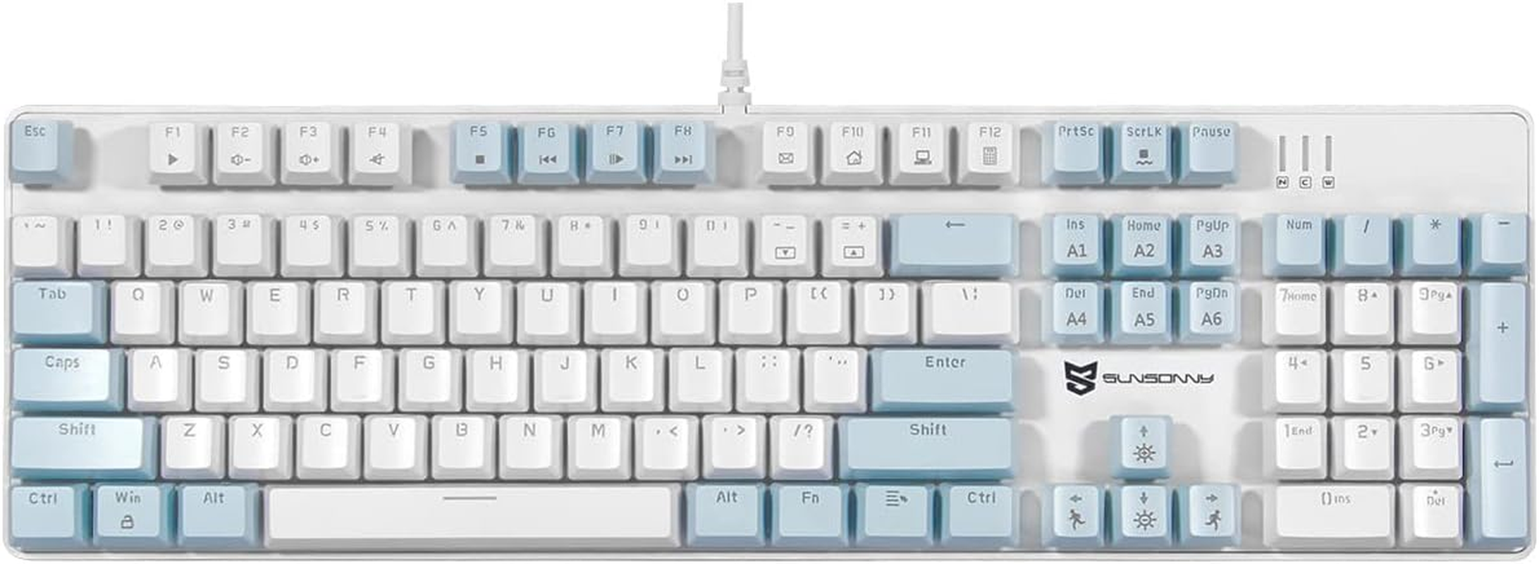 Mechanical Gaming Keyboard | Hot Swappable Mechanical Keyboard | Ice Blue Backlit Keyboard with Brown Switches and 104 Keys | Wired Gaming Keyboard | Mechanical Keyboard, PC Gaming Keyboards image number 3
