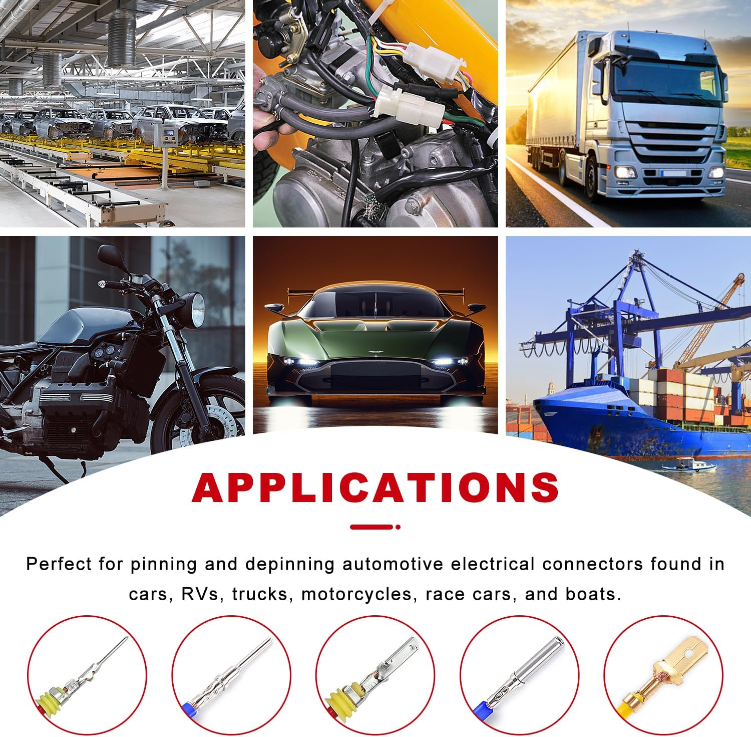 Knoweasy Deutsch Crimper Kits for Deutsch DT Connectors: Close Barrel and Open Barrel Crimper, Deutsch Removal Extraction Tool, Weather Pack Terminals - Includes 12PCS image number 3