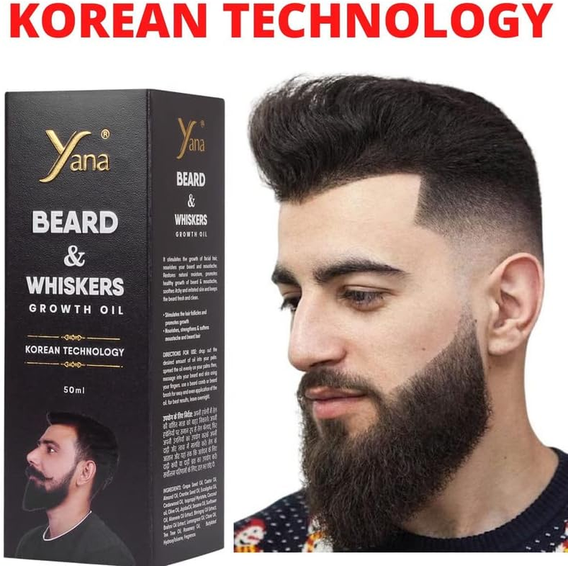 Yana Beard Growth Oil for Men Black Men Yana Beard Oil for Men Yana Beard Oil for Growing Beard Faster by Korean Technology