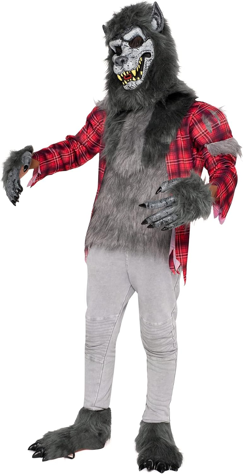 Spooktacular Creations Boy Howling Werewolf Costume with Mask, Halloween Costume for Kids, Wolf Outfit Kids image number 6