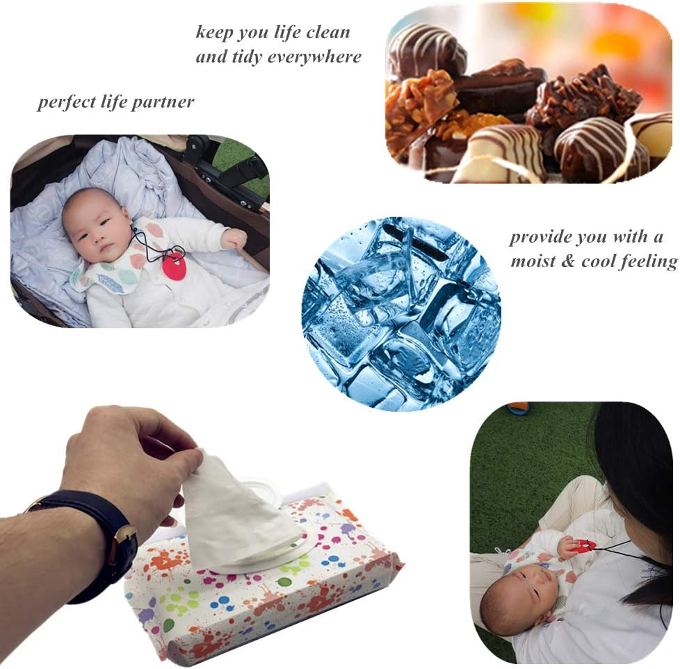 Baby Wet Wipe Pouch Container, Reusable & Refillable Portable Wipes Dispenser, Eco Friendly and Lightweight Baby Travel Wet Wipe Holder, Keeps Wet Wipes Moist (6 Pack)