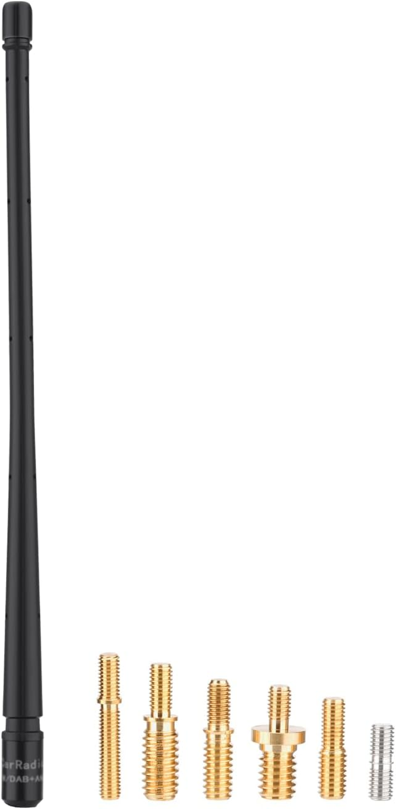 Bingfu Car Radio Antenna 33Cm Flexible Rubber Short Antenna Replacement with 6 Adapters, Enhanced DAB FM/AM Signal Reception for Vehicle SUV Car Audio HD Tuner Head Unit Media Receiver Player image number 2