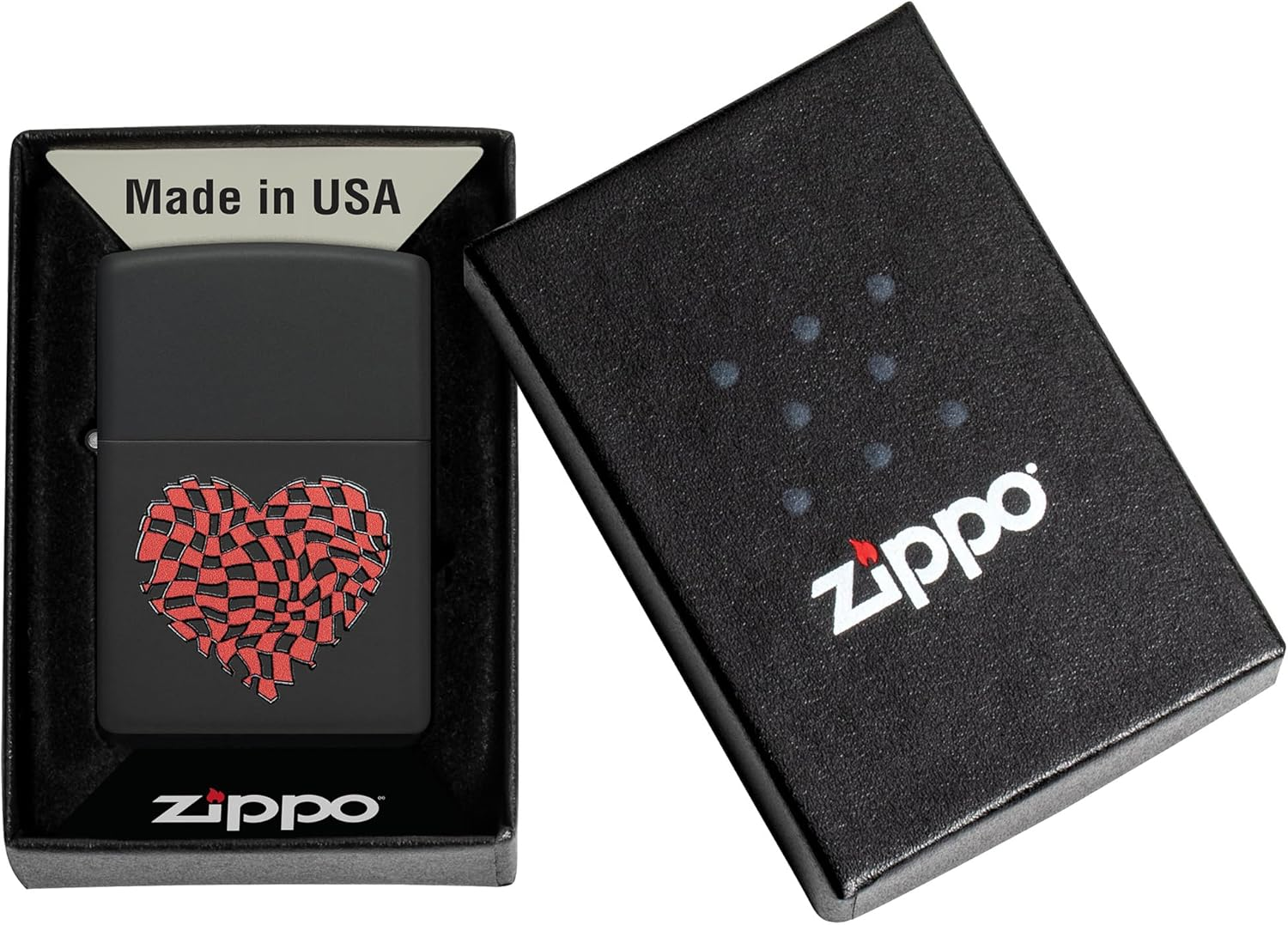 Zippo Heart Design Windproof Lighter, Black Matte image number 3