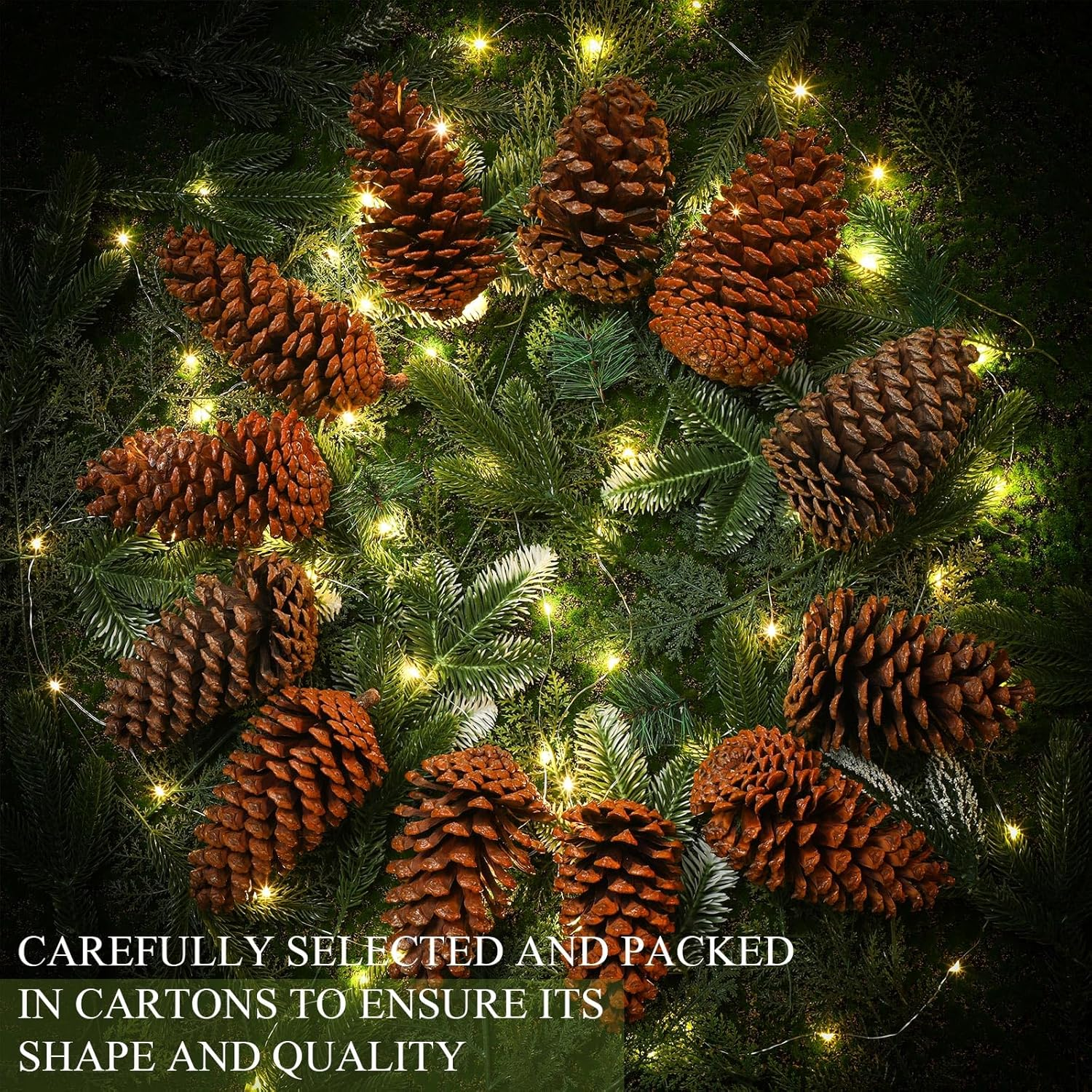 Huwena 12 Pcs Pinecones Large Natural Unscented Pine Cones Bulk Rustic Christmas Tree Ornaments Decorative No Chemicals for Crafts DIY Wreath Home Wedding Decoration (3-4 Inches) image number 3