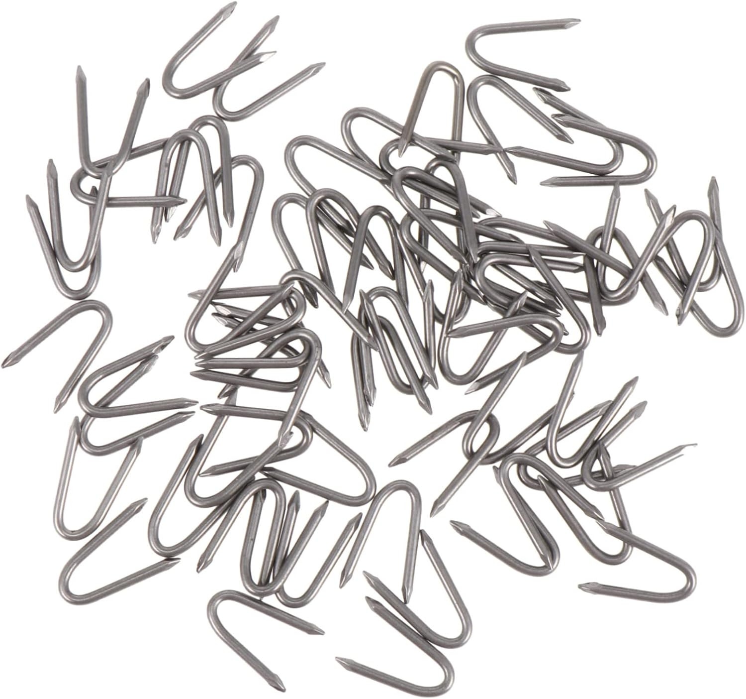 Levemolo 70Pcs U-Shaped Stakes Iron Garden Piles Fixer Ground Spikes for Gardening Ground Nail Fixing Nail Home Supplies image number 2