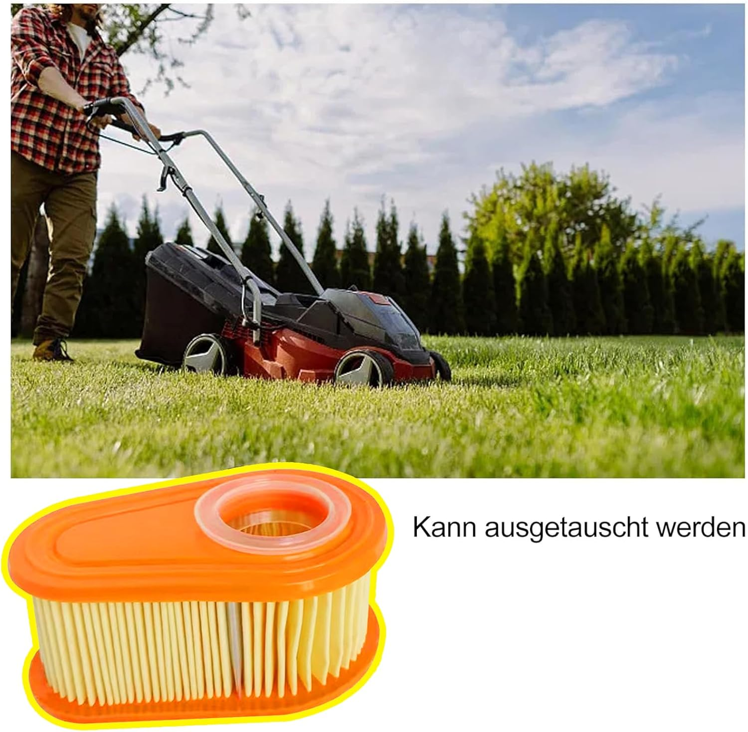 2 Pcs Air Filter Cartridge for Lawn Mowers, Engine Filter Replacement Compatible with Briggs and Stratton 005419, 96254, 795066, 792038, 790388 image number 5