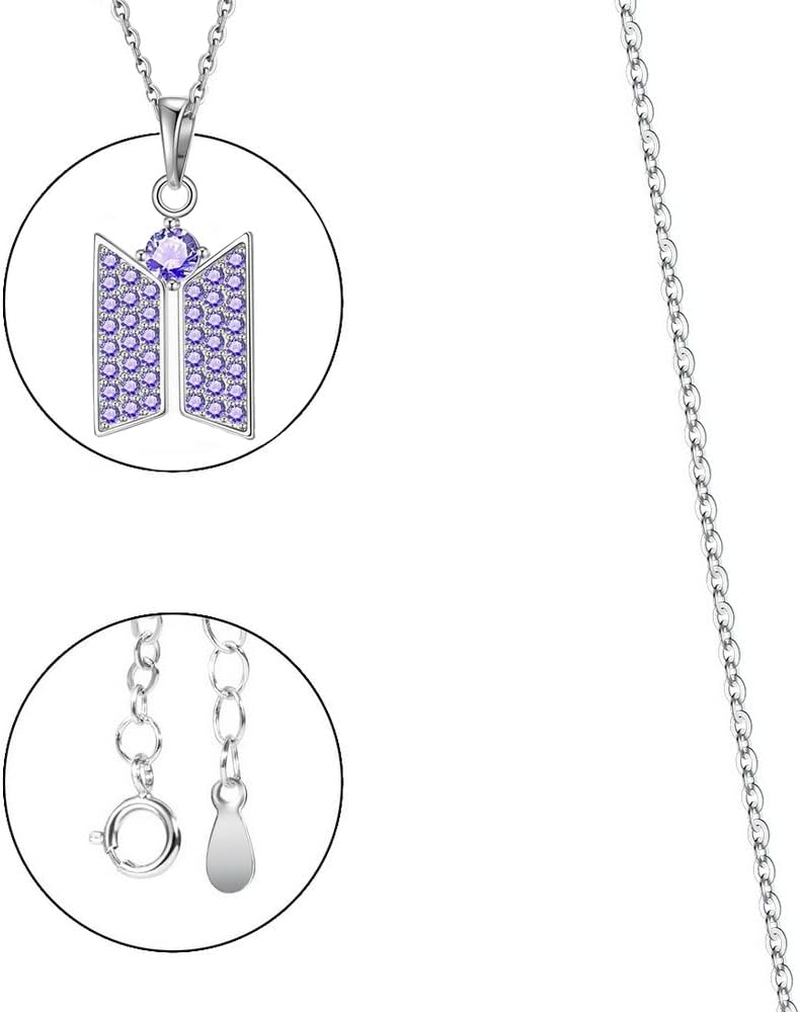 YANENG KPOP Necklace Pendant Bangtan Boys Merchandise Cubic Zirconia Jewelry for Army Fans Gift, Cubic Zirconia, Cubic Zirconia image number 4