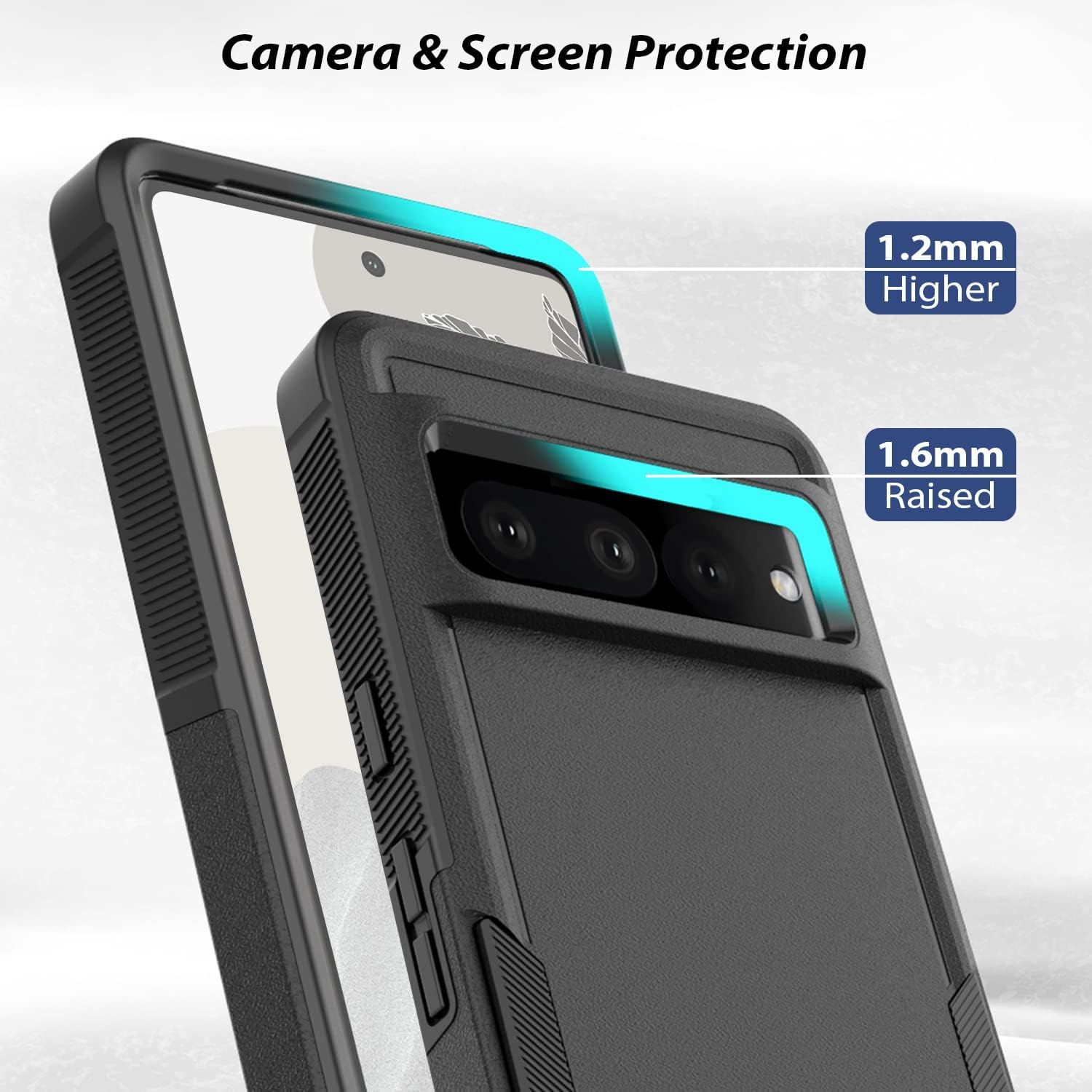 ZUSLAB Rugged Case for Pixel 7 Pro Rugged Defender Protective Heavy Duty Shockproof Dustproof Cover for Google (2022) - Black image number 5